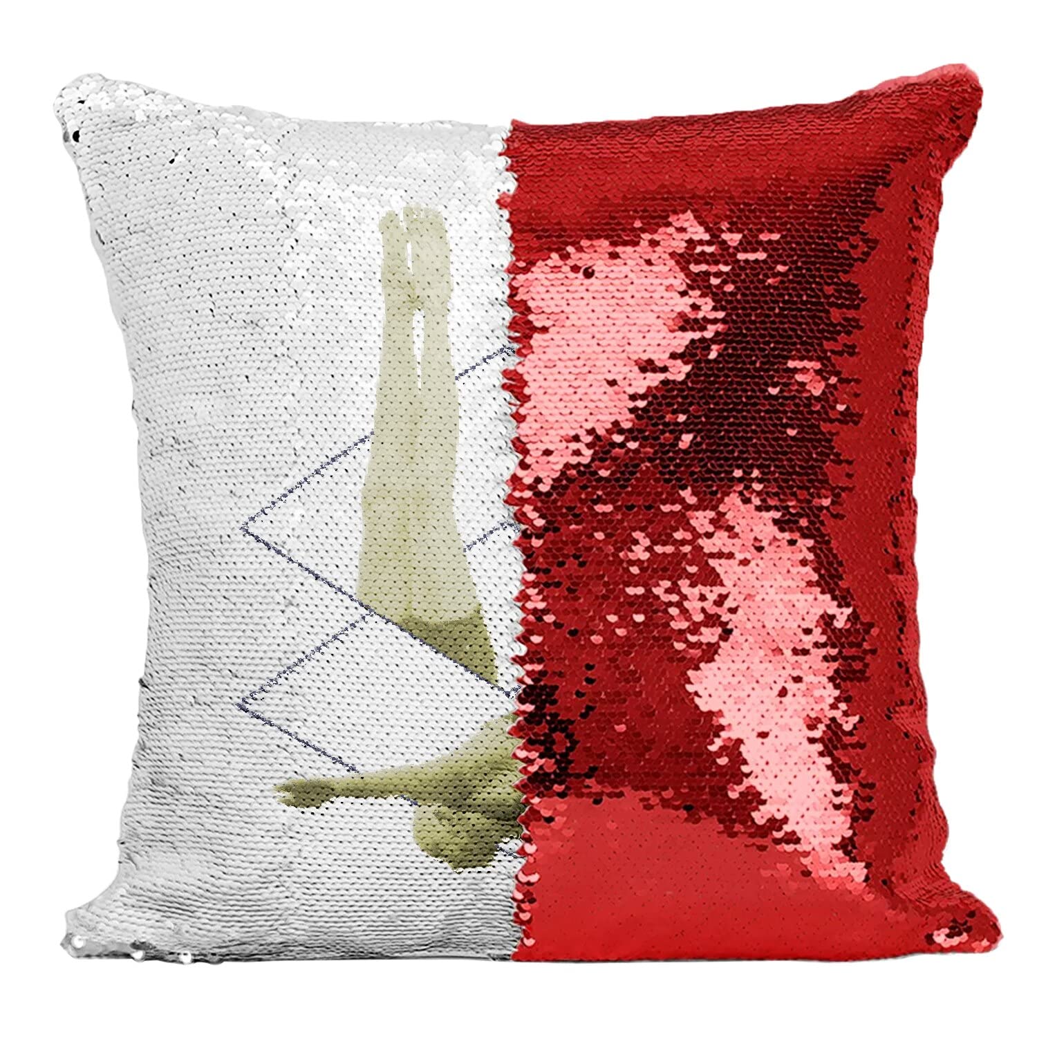 Coussin paillettes rouge plongeur interdimensionnel, le cadeau d'art idéal