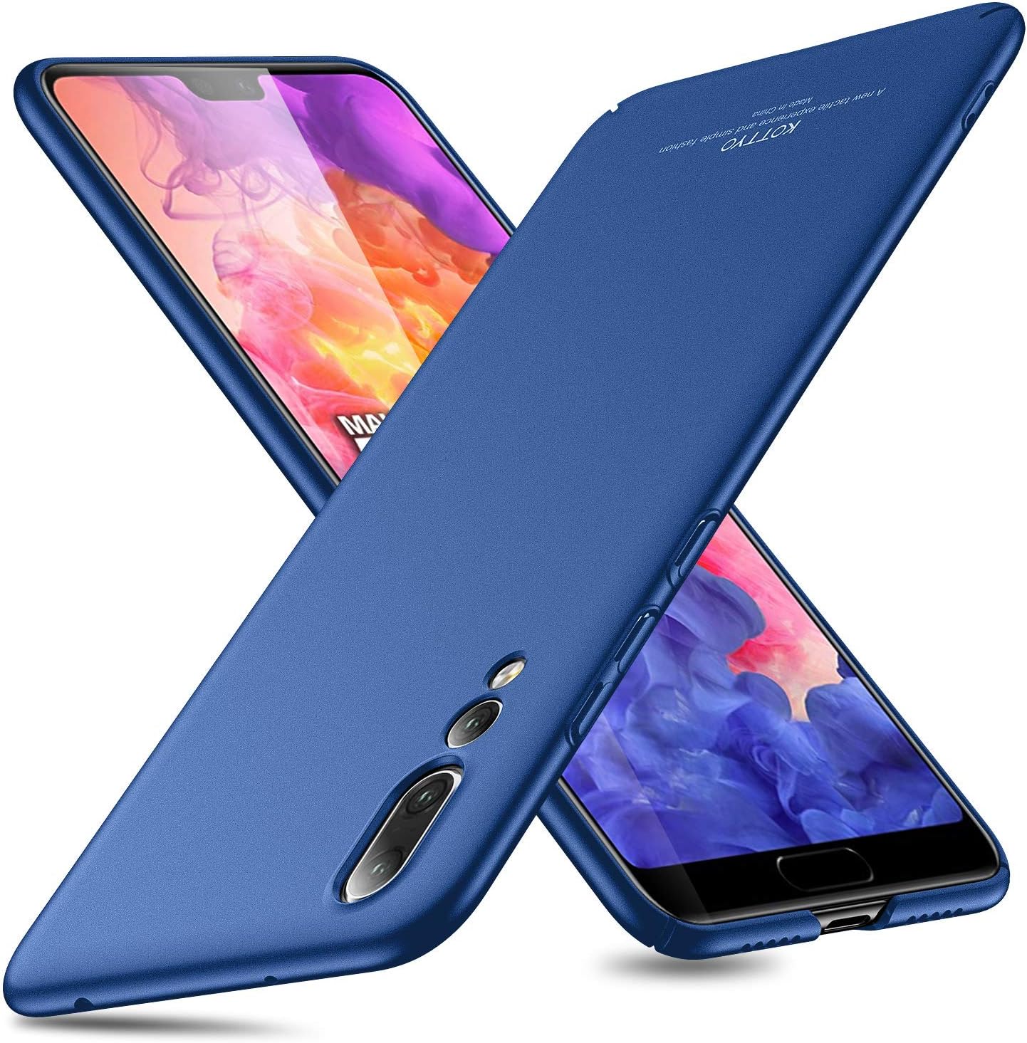 KOTTYO Huawei P20 Pro Case Ultra Slim Thin Hard Case Frosted Matte Finish Skin Scratch Resistant Shock-proof Phone Cover cases For Huawei P20 Pro (Navy Blue)