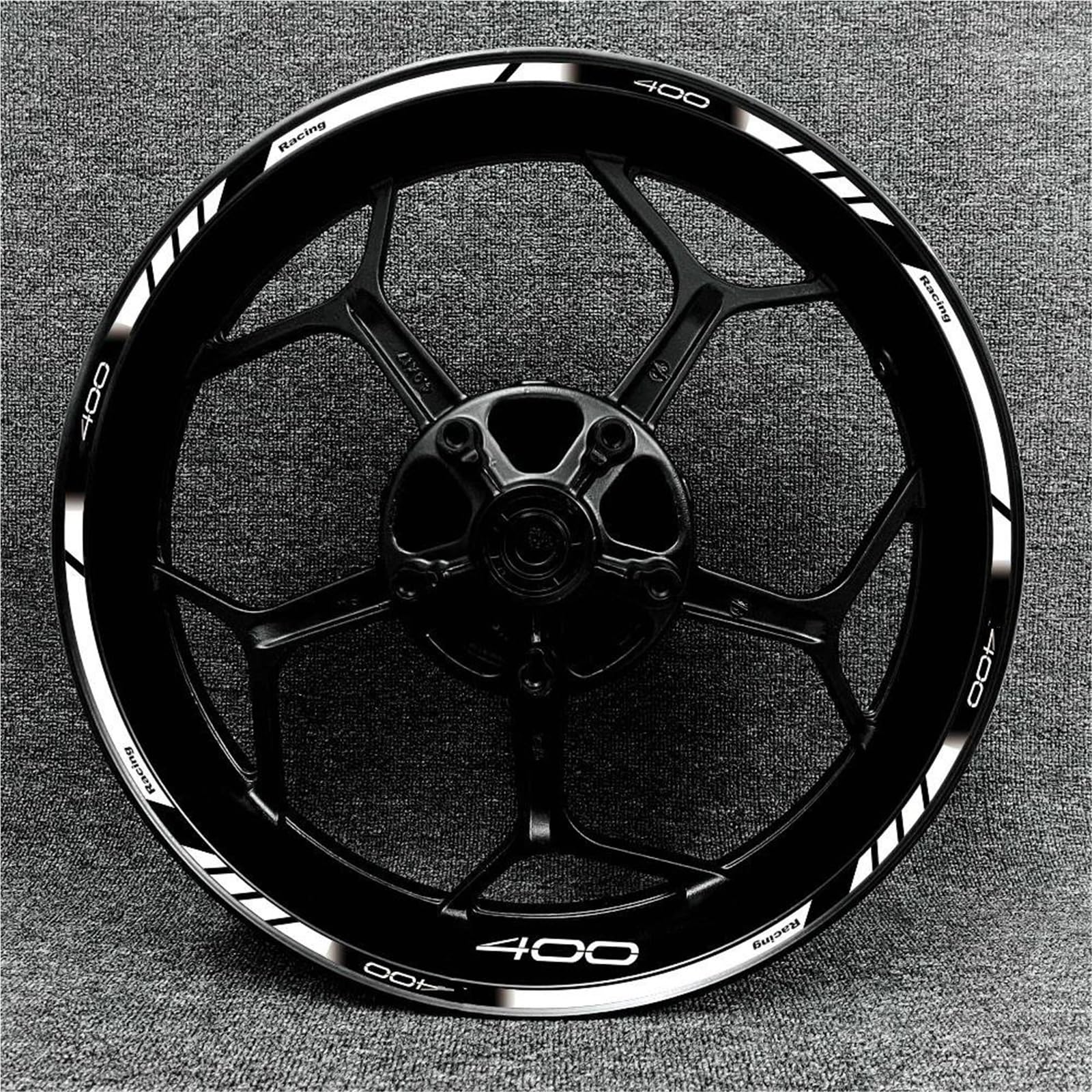 Motorcycle Wheel Hub Decal Front and Rear Rim Reflective Sticker for Kawasaki for Z250 for Z300 for Z400 for Z650(Color20)