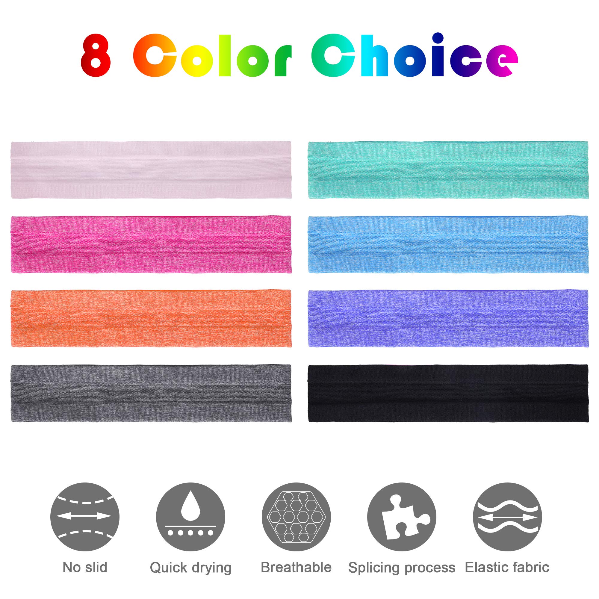 Bandeau Enfant 3 Pièces Bandeaux De Sport élastiques Pour Femmes Et Hommes Bandeaux Cheuveux Antiderapants Pour Le Fitness Zwart Wit Grijs Ideal Pour La Course A Pied Le Yoga Et Le Velo