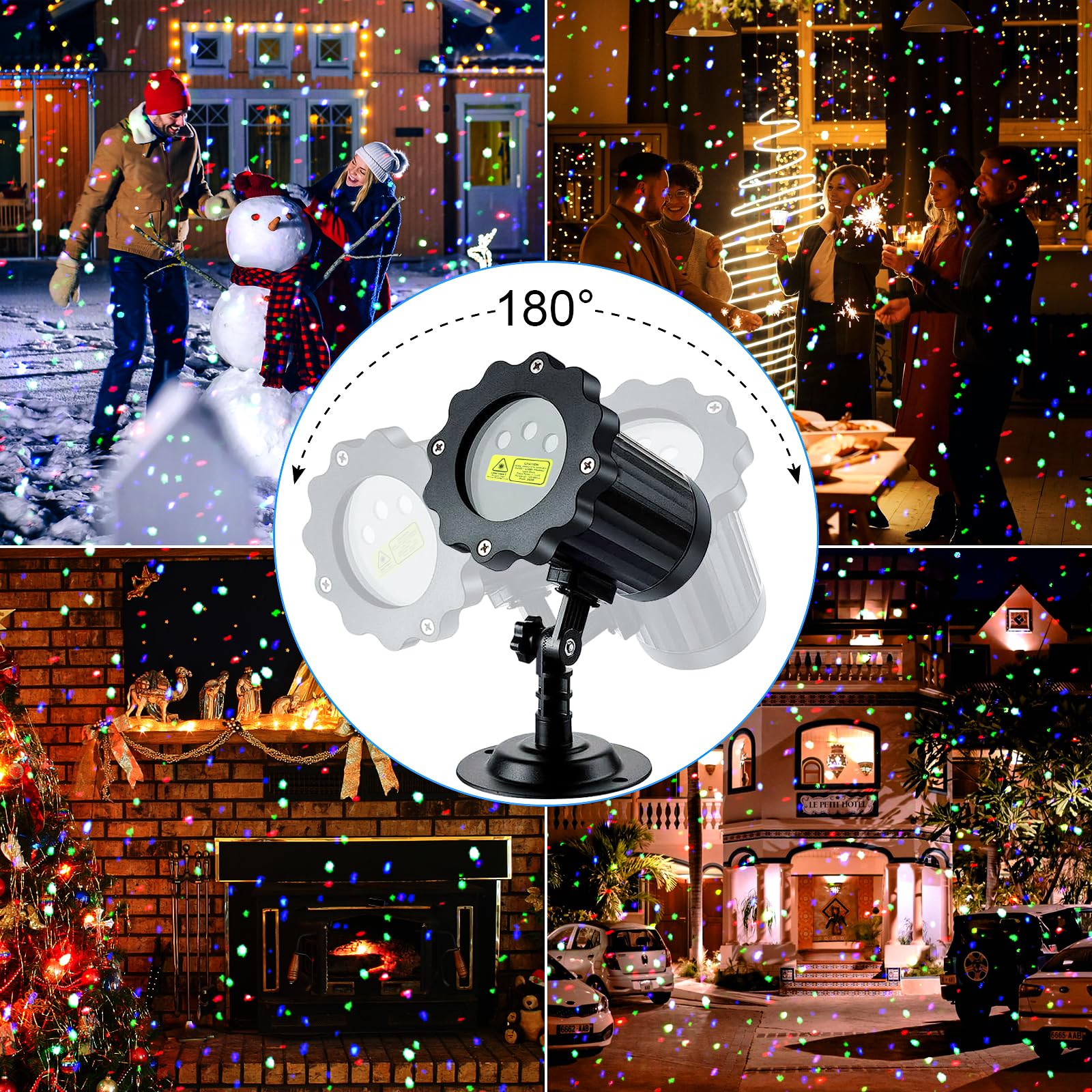 Projecteur laser RVB pour l'extérieur, 3 couleurs de luciole | Projecteur laser mobile de Noël avec télécommande, étanche, décoration de vacances pour Halloween, Noël, fête, arbres, jardin