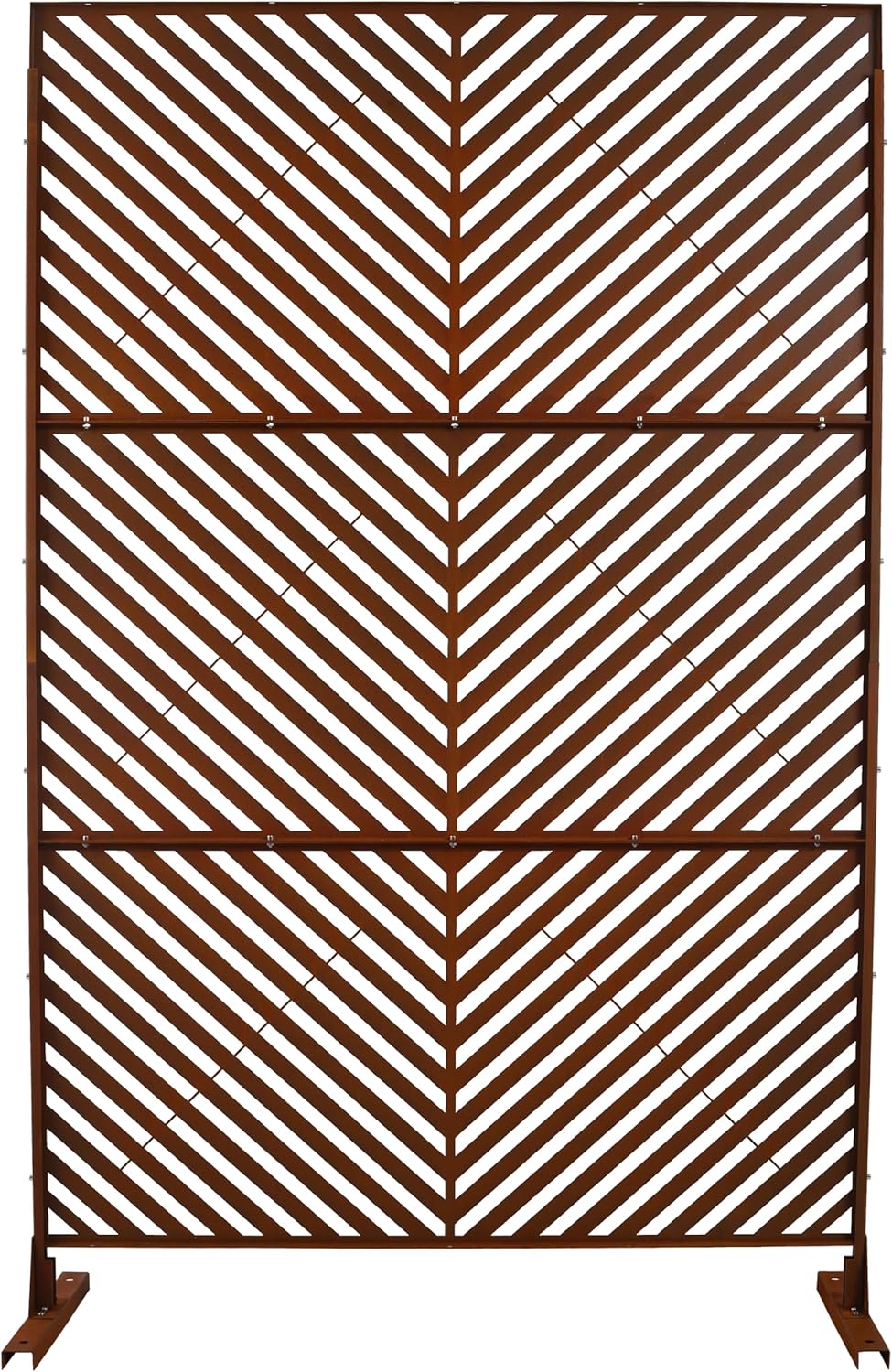 Freestanding Metal Privacy Screen 76 in H x 48 in W – Rust-Resistant Outdoor Indoor Decorative Fence Panel for Patio, Balcony, Deck, Garden, Living Room & Office