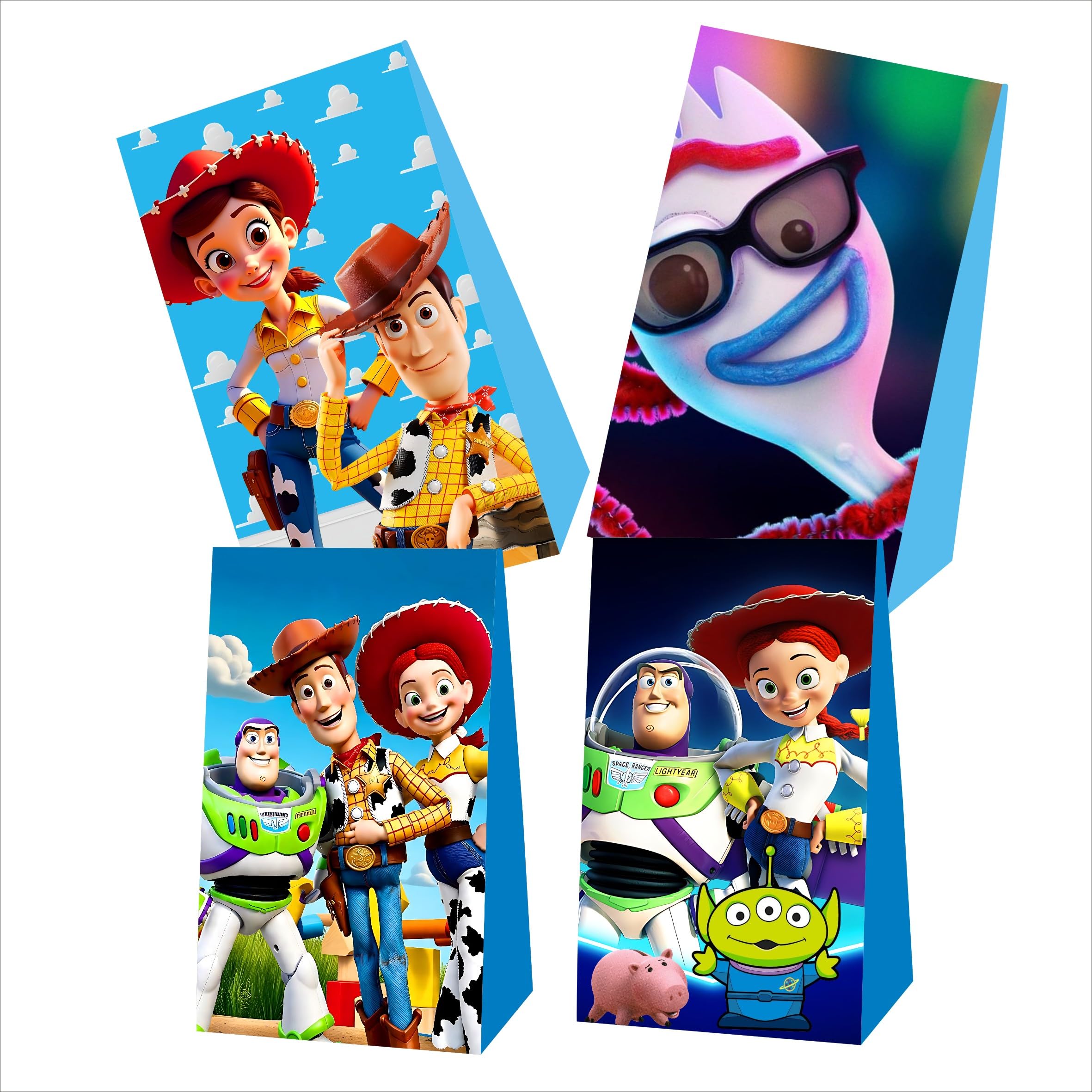 Kuailaihai 12pcs Cartoon For Toy Inspired Story Party Gift Bags,Birthday Party Supplies Bags for Birthday Party Decorations.