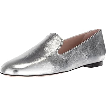 stuart weitzman silver loafers