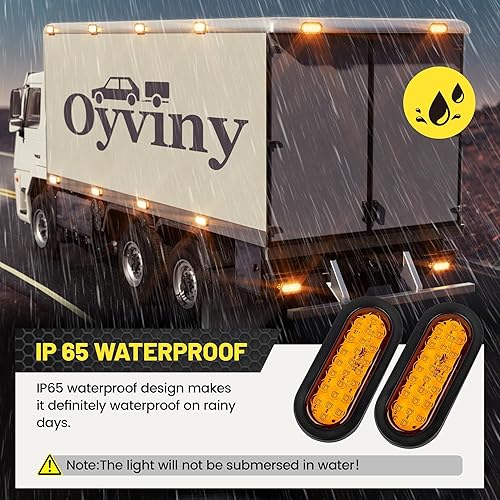 Miniatura 4 de Oyviny Luces traseras LED ámbar de 6 pulgadas para remolque, 2 unidades+10 conectores de arnés de coleta de 3 puntas