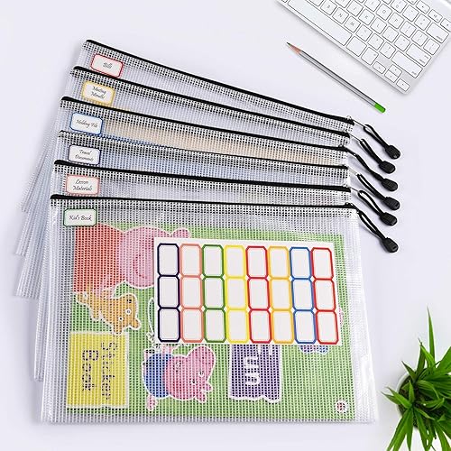 Miniatura 2 de Tamaño B5/A6, bolsas de malla de plástico con cremallera, carpetas de archivos de documentos resistentes al desgarro, bolsa de documentos con