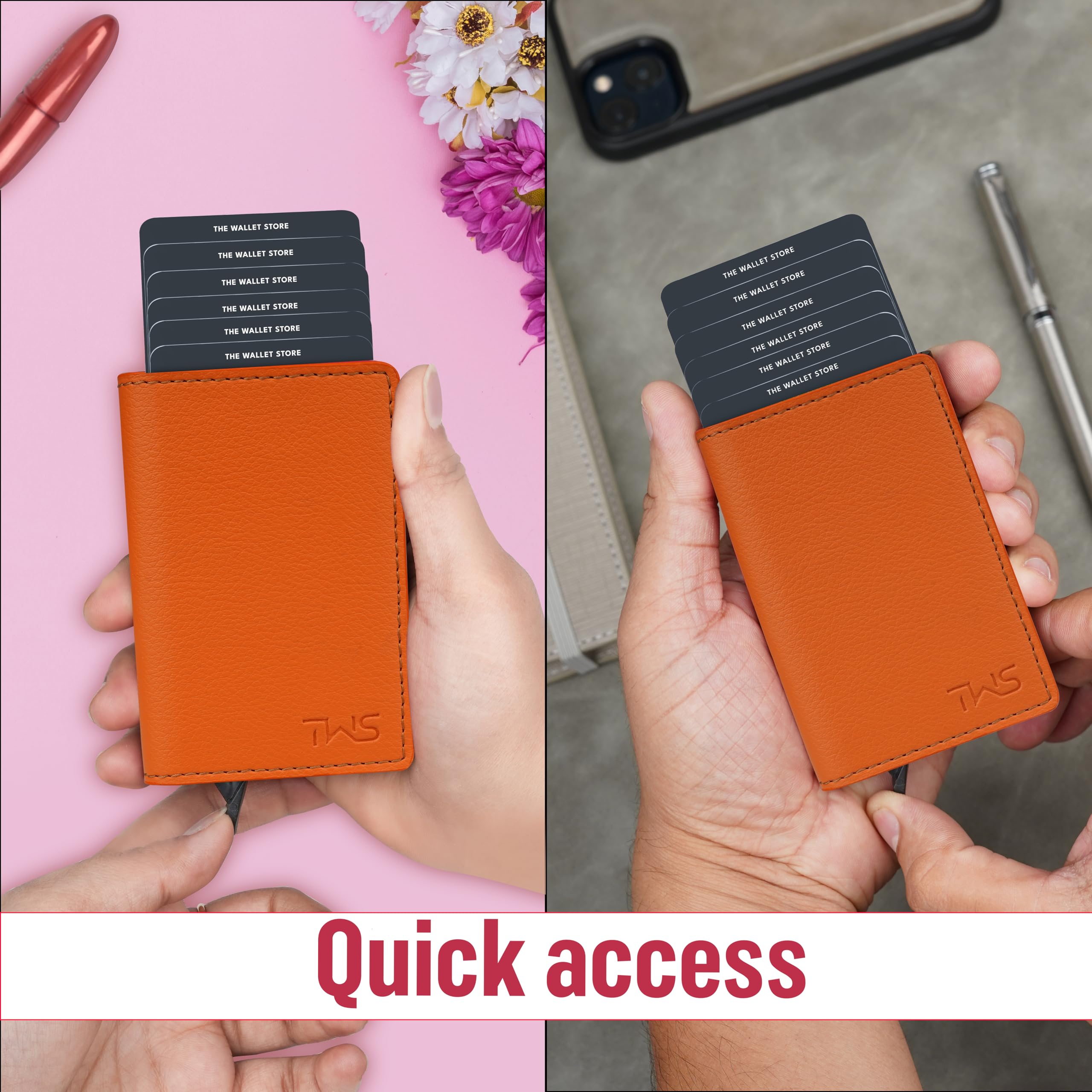 The Wallet Store Vivid Vault RFID Protected Metal Cardholder - Orange