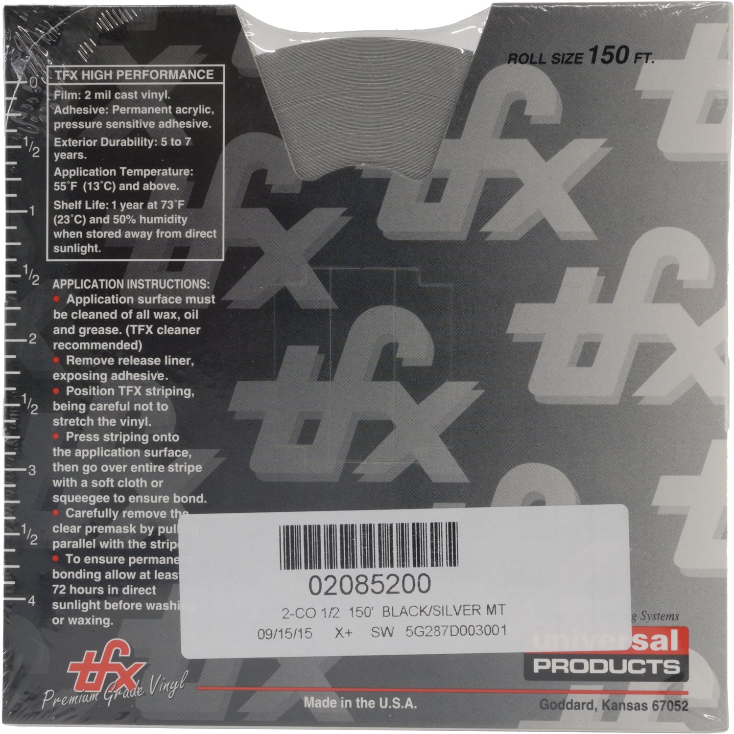 Universal TFX 0208000 taśma z podwójnym paskiem, 1,27 cm x 45 m (pasek 0,6 cm, odstęp 0,3 cm, następnie pasek 0,2 cm)