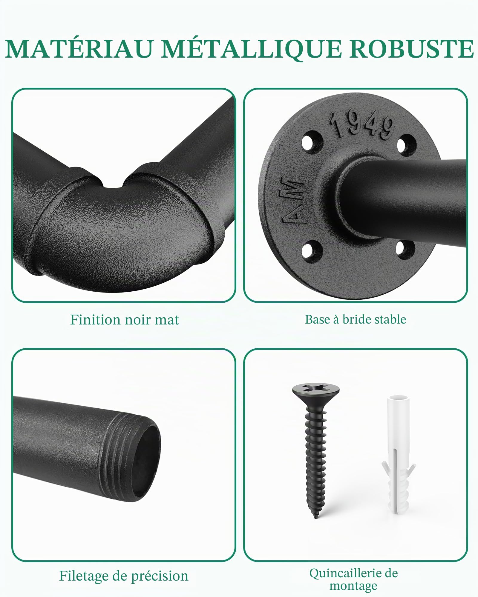 SOFITORG Suspension pour Plantes d'intérieur avec 6 chaînes de Suspension, Tige de Suspension Murale pour fenêtre, Plafond, 165,7 cm, métal/Noir, Pots Non Inclus