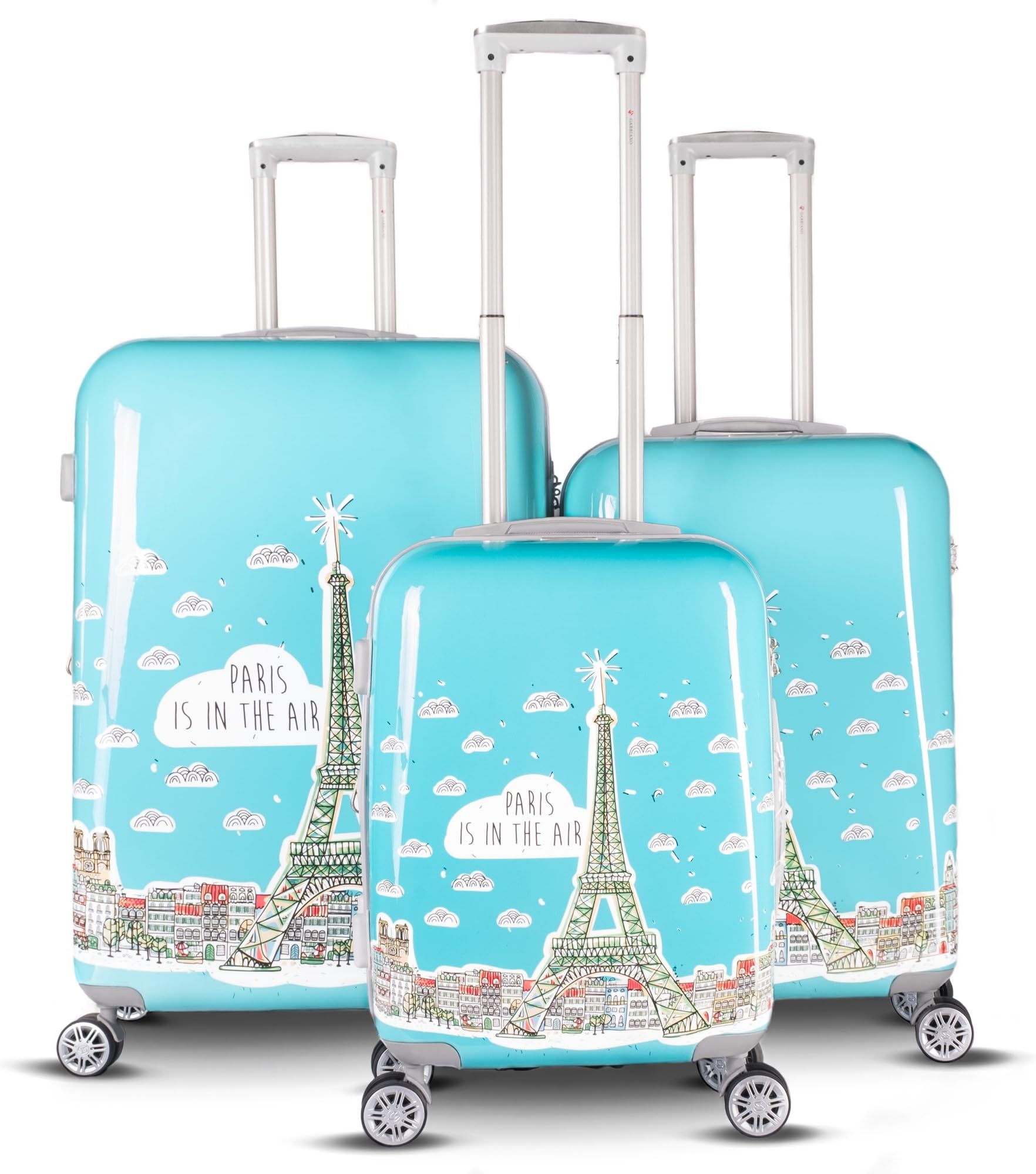 Gabbiano Paris Collection 3-Piece Expandable Hardside Spinner Set (Teal)