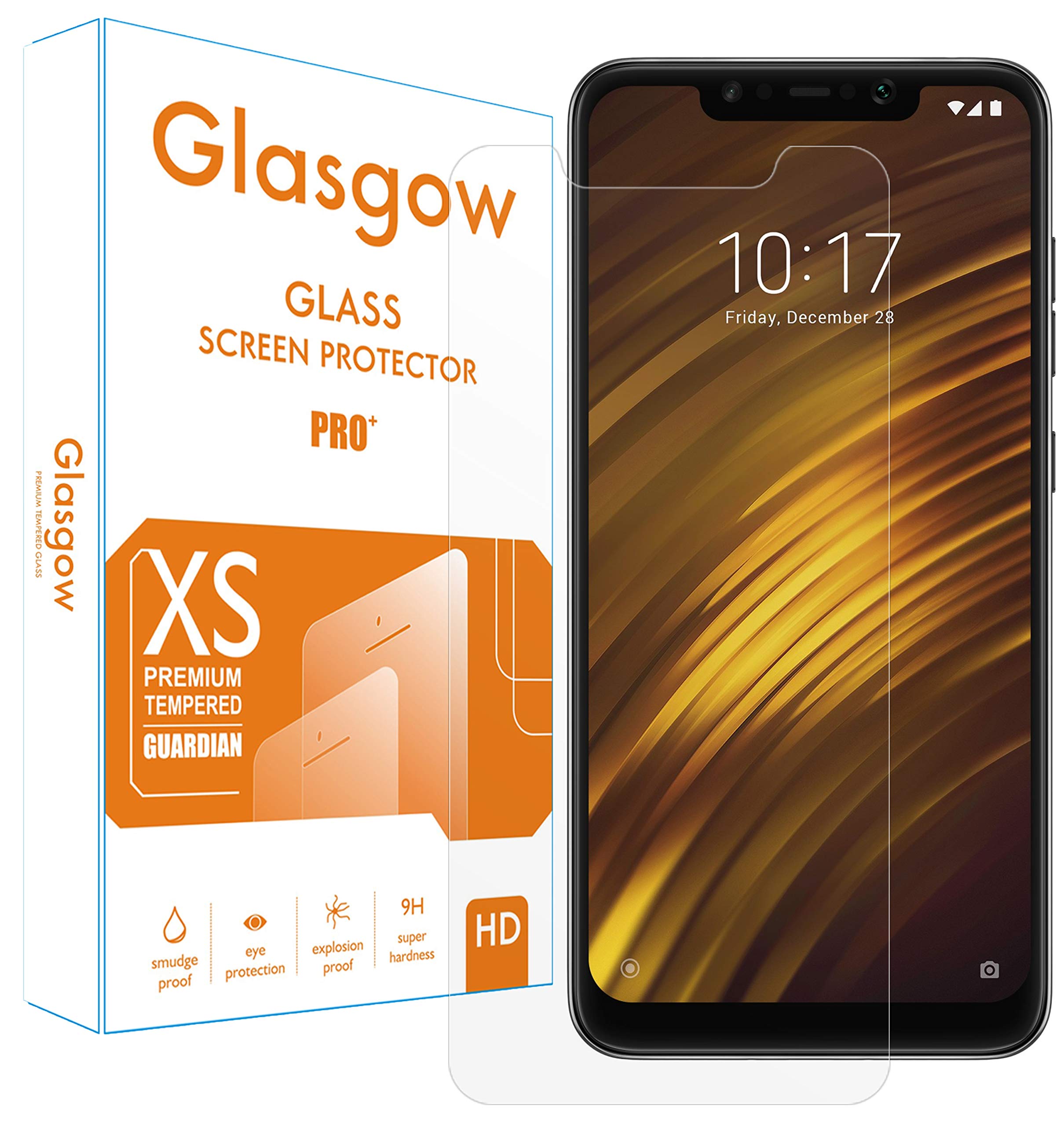 Glasgow Screen Protector for Poco F1 [Tempered Glass Guard] [Gorilla] Easy Installation [Anti FingerPrint] (B0824T4776) Amazon Price History, Amazon Price Tracker