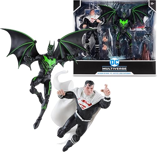 DC Multiverse - Figura de acción Batman Beyond de 2.0-7 pulgadas, Batman Beyond vs. Justice Lord Superman, paquete de 2 unidades