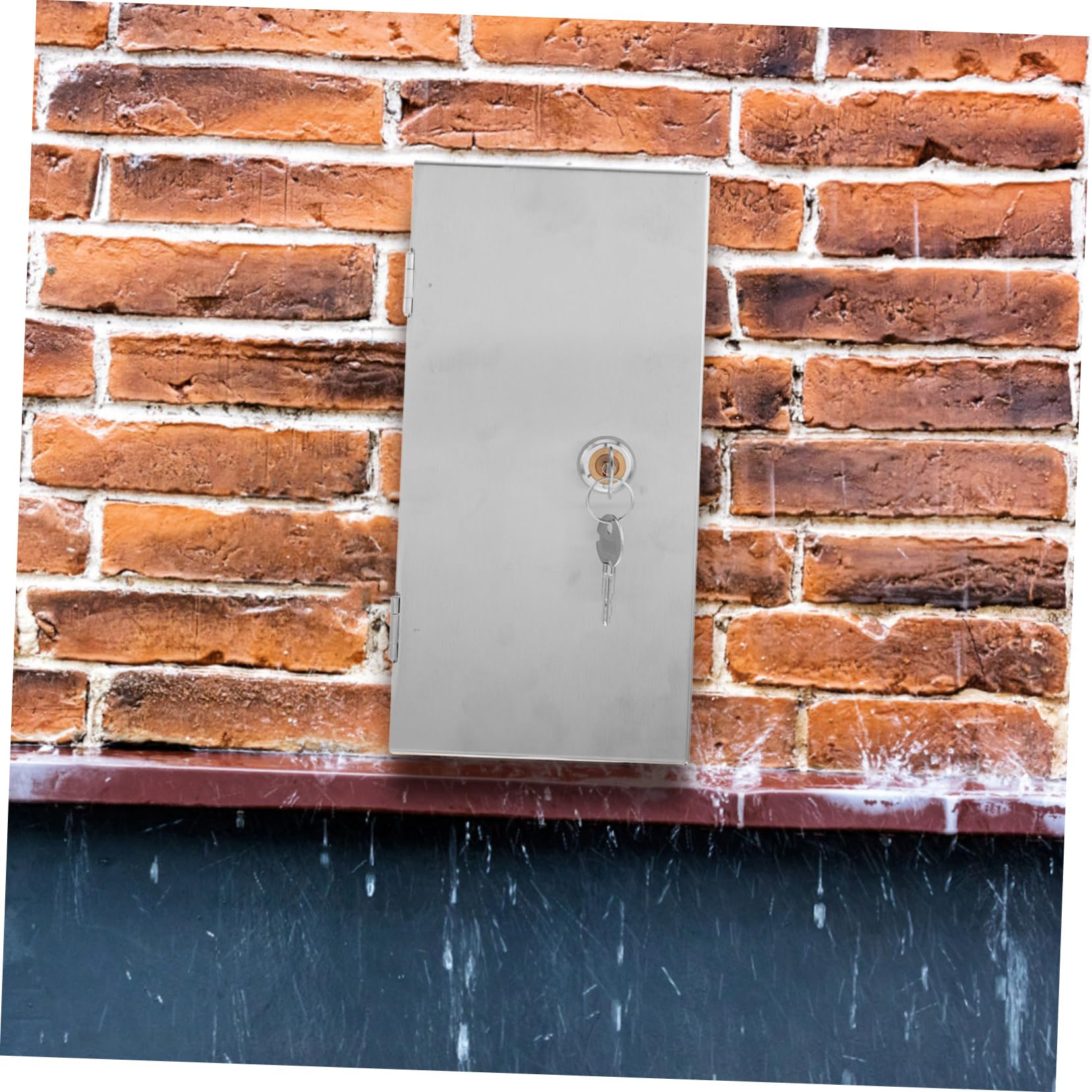 Hemobllo Scatola per Prese Esterne in Acciaio Inossidabile con Chiusura a Chiave, Design Doppio, Resistente alla Pioggia per Veicoli Elettrici e Attrezzature Outdoor