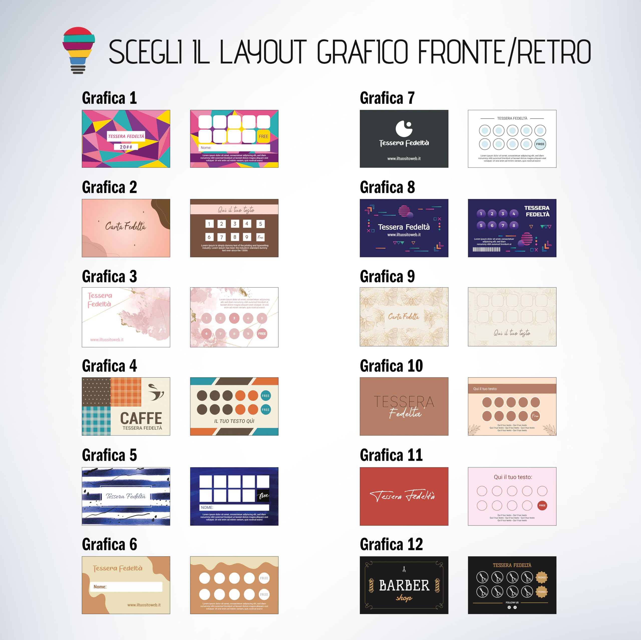 Tessere Fedeltà Personalizzate 8,5x5,5 cm Cartoncino Premium Stampa Fronte Retro 100 Pezzi