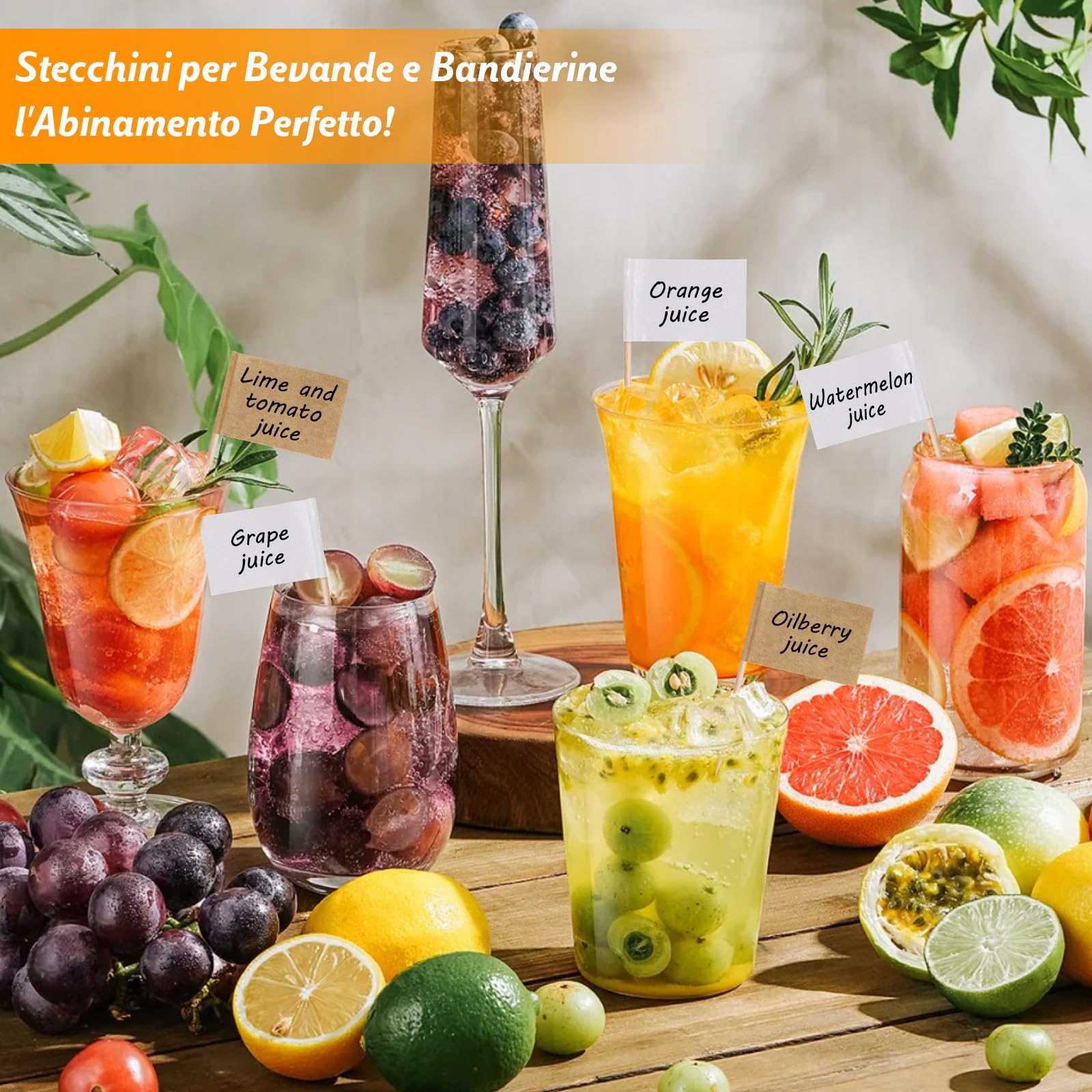 200 Bandierine in Carta Kraft Vuote per Stuzzicadenti, Etichette Decorativi Personalizzabili per Identificare Cocktail, Cupcake e Dessert con Stile, Ideale per Feste, Eventi e Buffet
