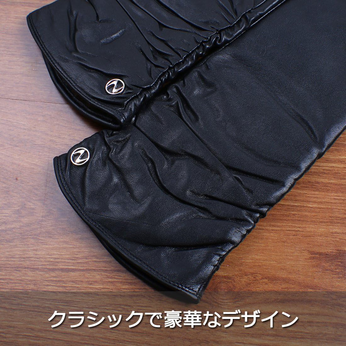 [Nappaglo] レディース 女性用 ロング 羊革 冬 保温 スマホ対応 手作り 通勤 パーティー グローブ 手袋 ロングフリー