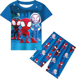 Spidey Pyjamas Spider Pjs Boys Morales Nightwear Cartoon Spide Man Pjs Set Sleepwear 2-10 Years