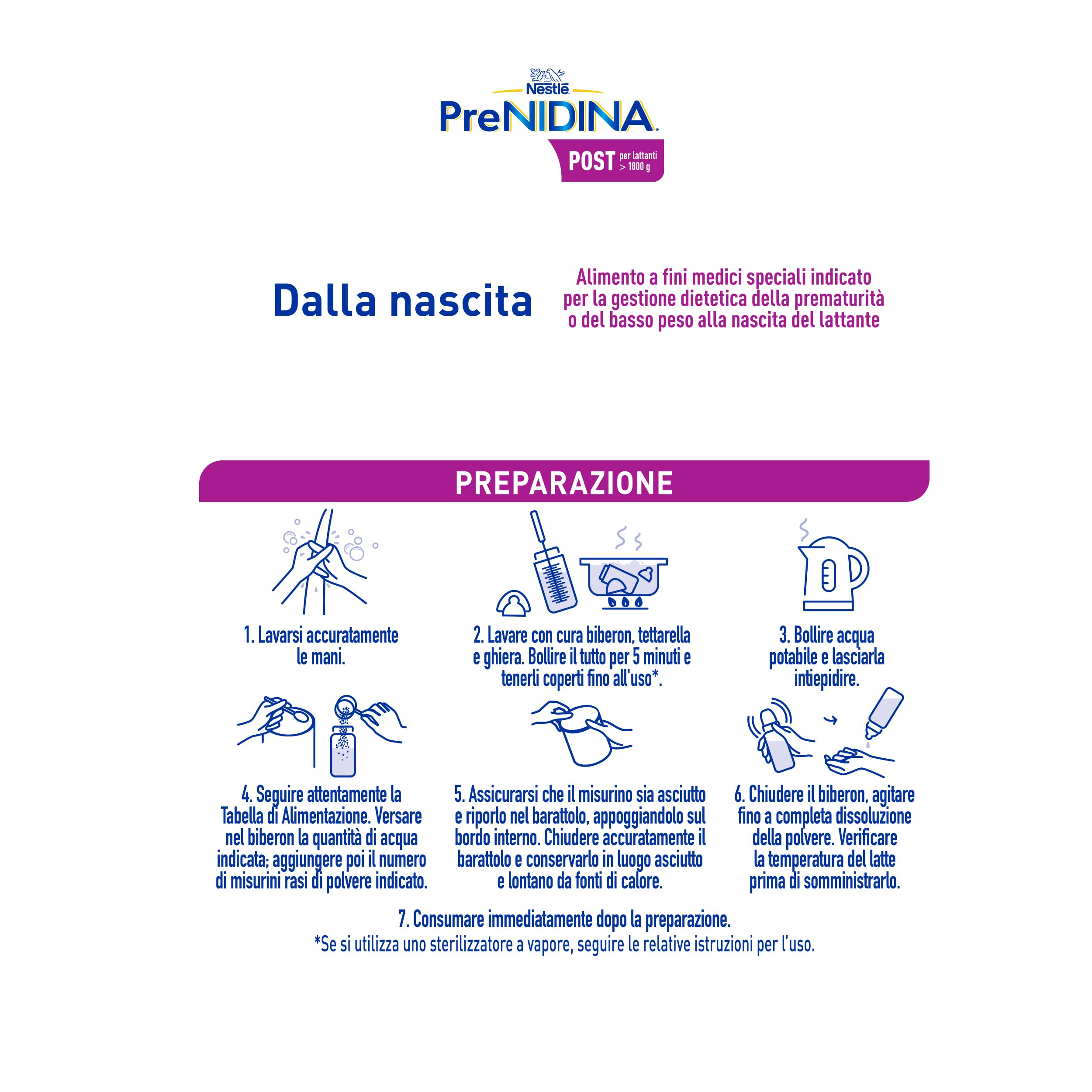 PreNIDINA Post Polvere Alimento a Fini Medici Speciali, Latta 400g