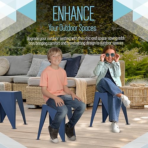 Miniatura 7 de InterSpaceLiving Zuho Taburete multiusos (2, gris azul)