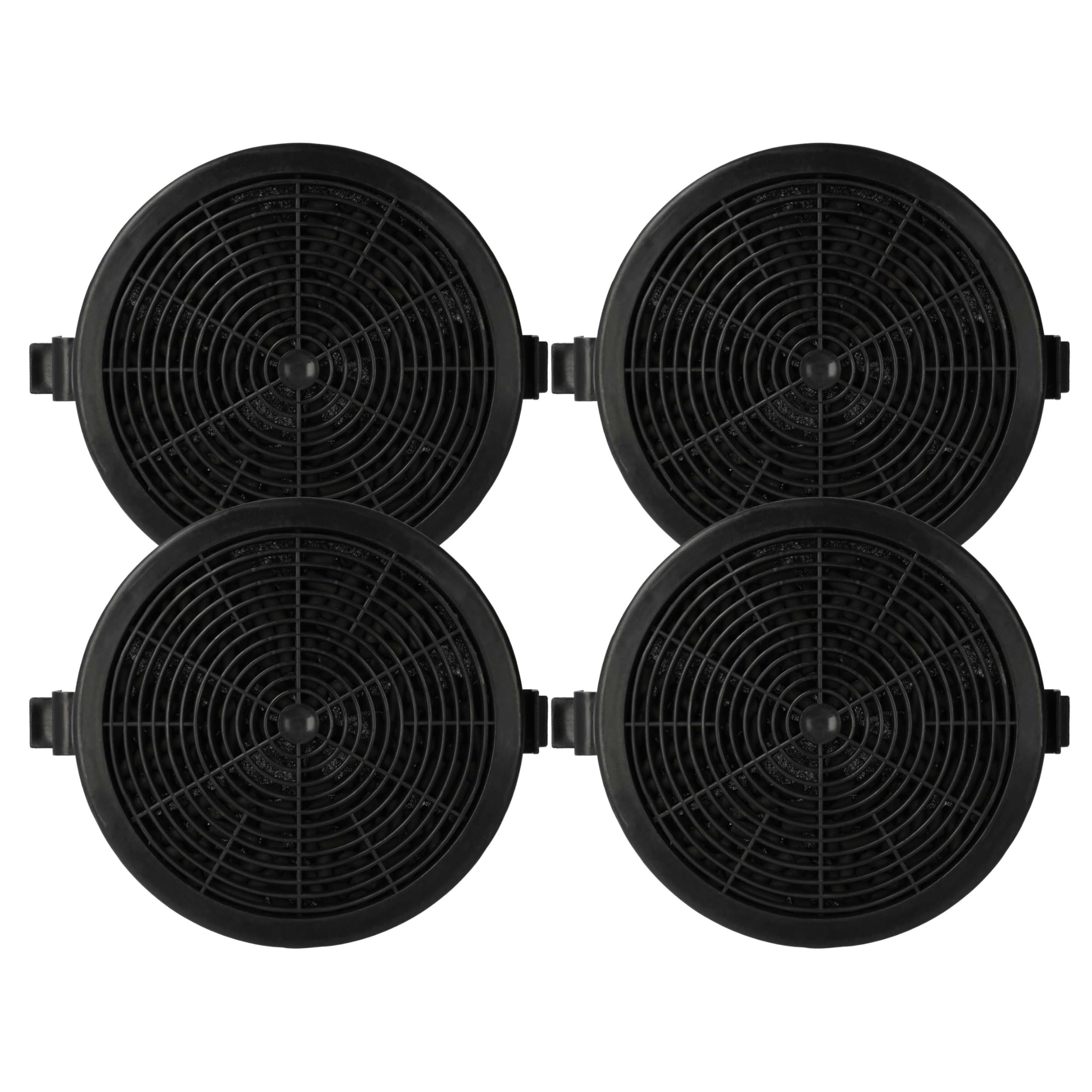 vhbw 4x Activated Carbon Filter compatible with Klarstein Sofia 60 (10034259), 90 (10034261) Extractor Hood - 11.2 cm