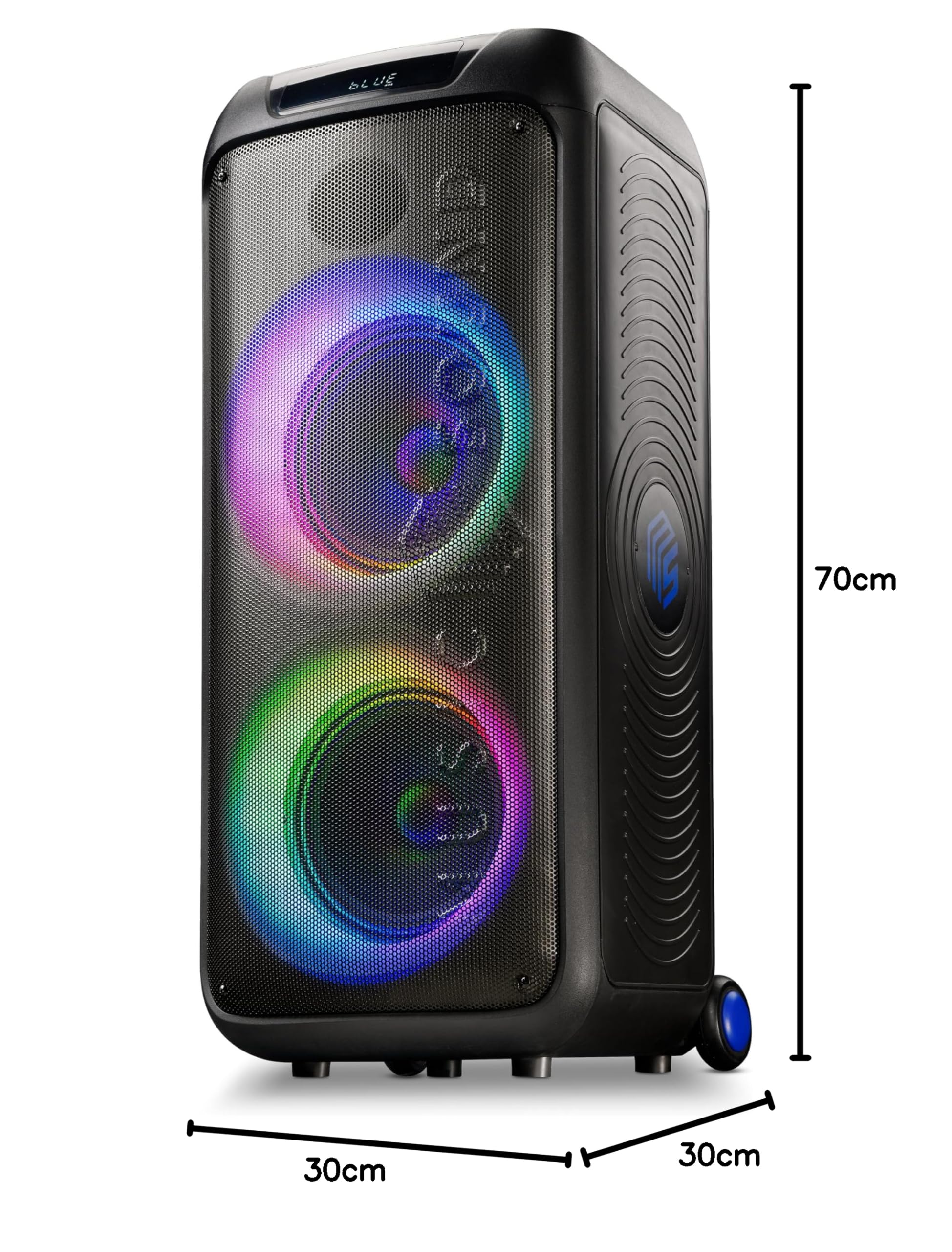 Music Sound SOUND BOX, Speaker Bluetooth Portatile, 110W, Luci RGB Sync, True Wireless, Maniglia e Ruote, 3 Ore di Autonomia, Audio Potente per Party Outdoor
