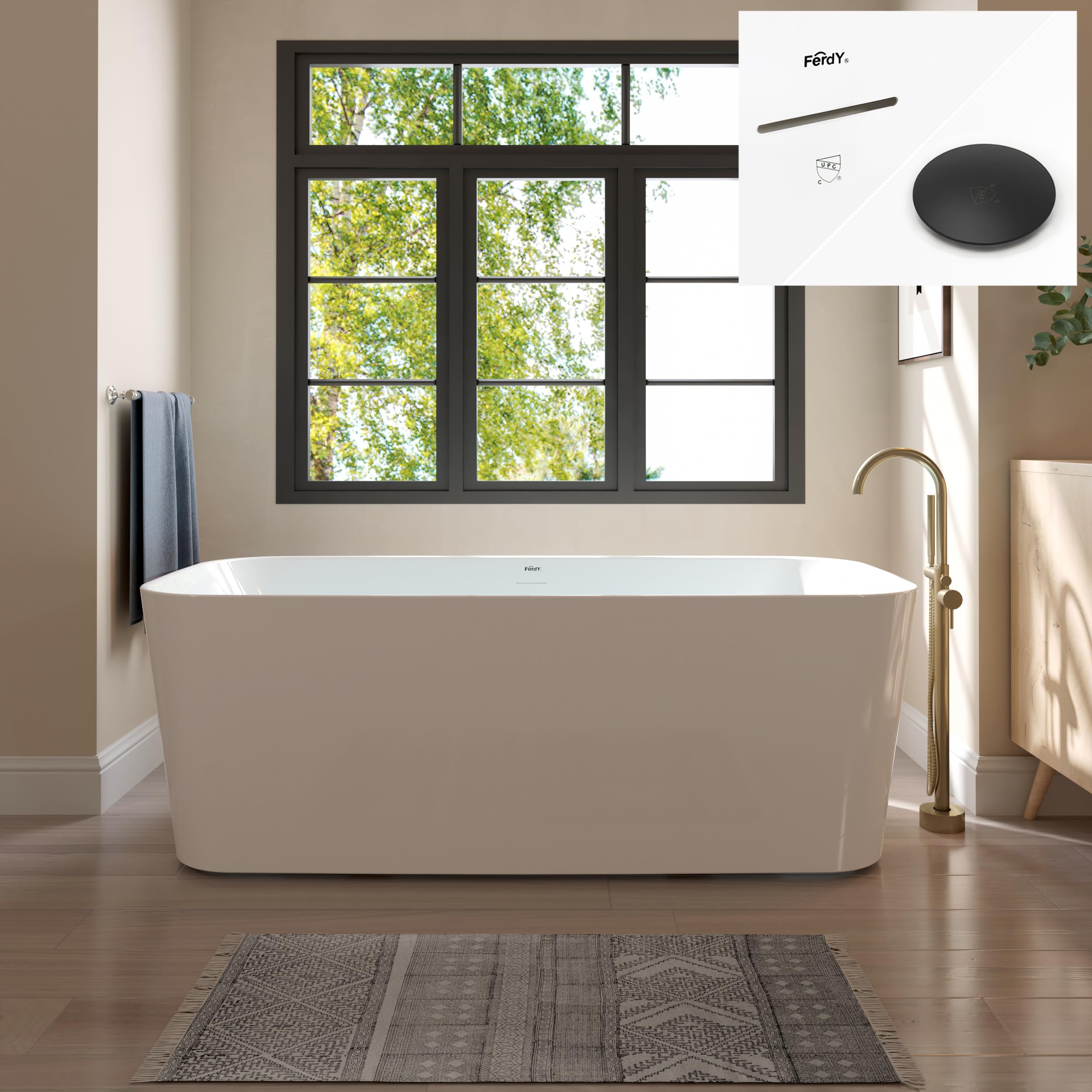 FerdY Maui 67 inch freestanding tub