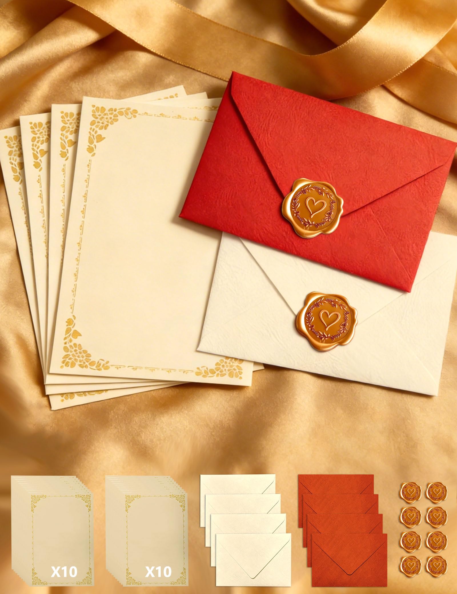 36 Piece Letter Writing Paper and Envelope Sets for Love Letter