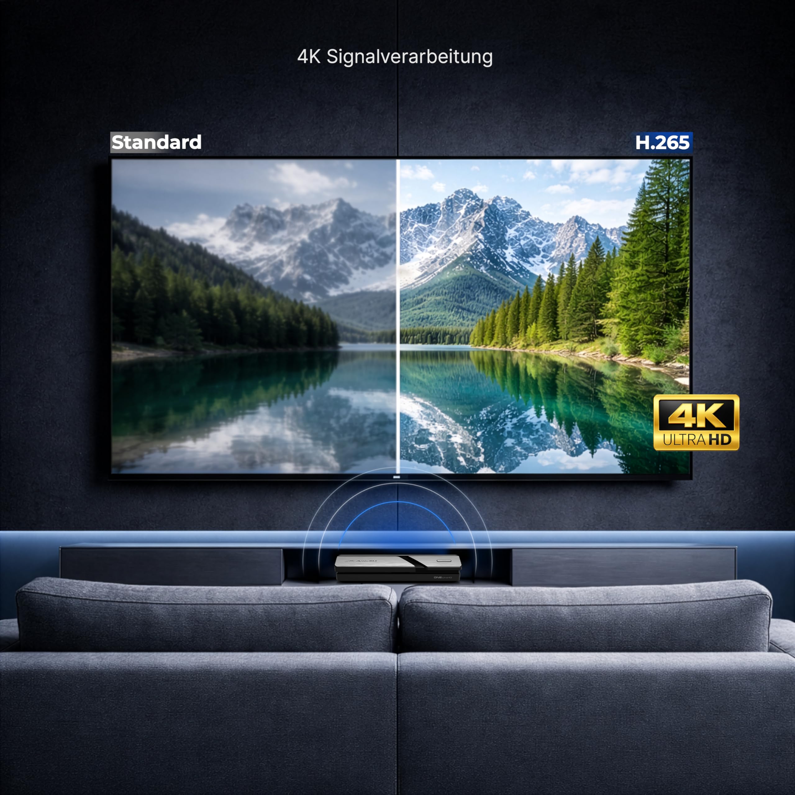 Dreambox One Ultra HD 2X DVB-S2X Multistream Tuner (4K, 2160p, E2 Linux, Dual WiFi H.265, HEVC)
