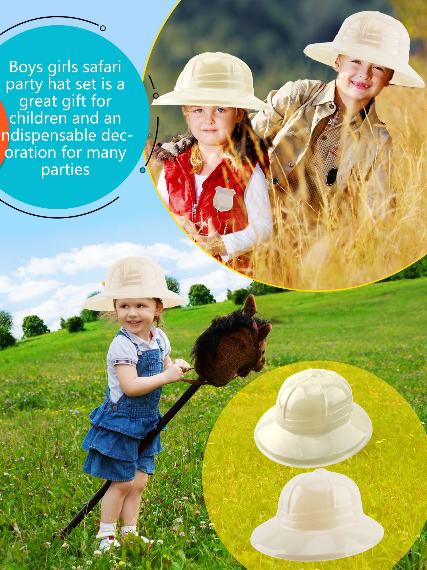 Confezione da 56 cappelli da festa Safari per bambini – cappelli da ricerca della giungla in plastica per ragazzi e ragazze – perfetti per Halloween, compleanni e feste di avventura