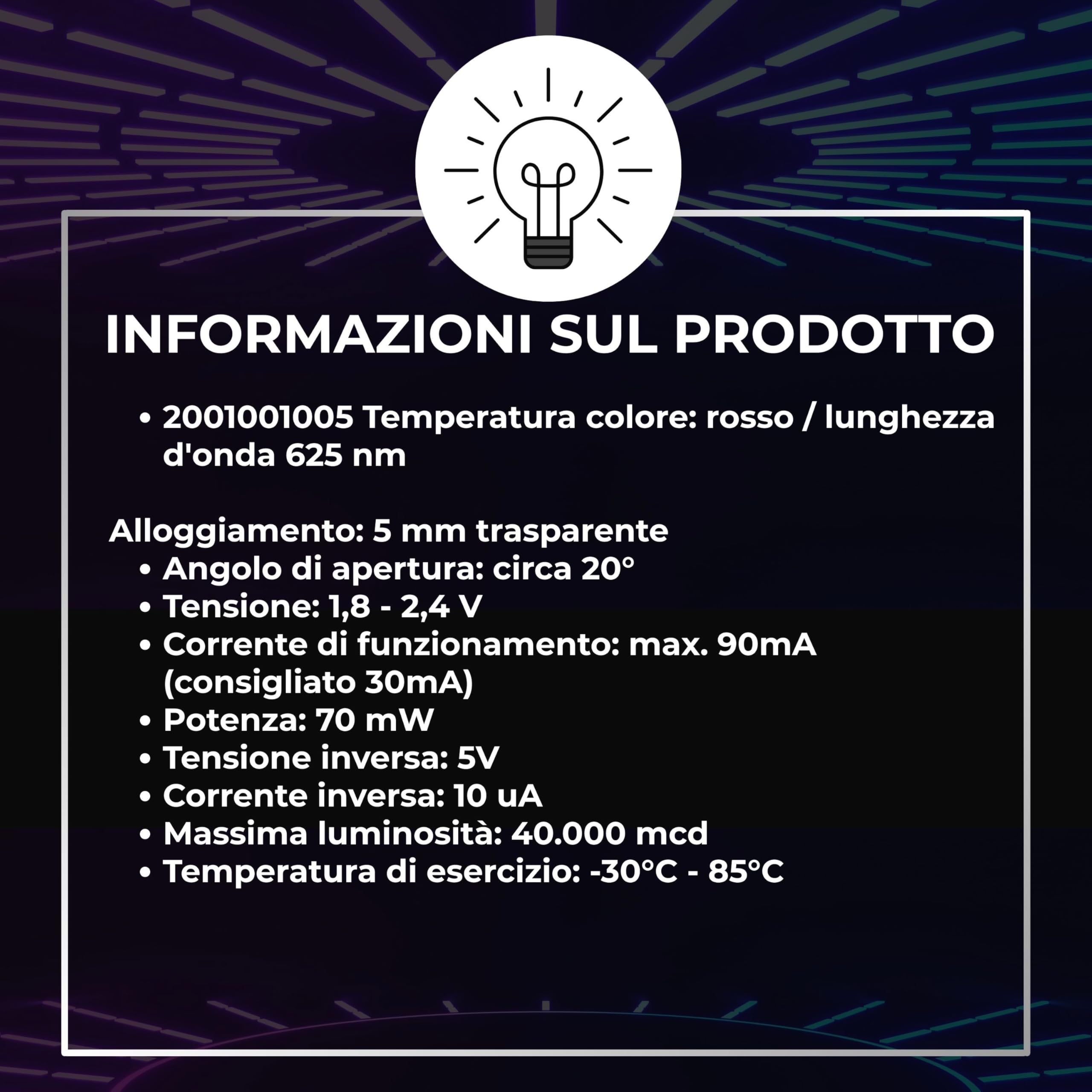 50 Pz Led Rossi 3 Mm Alta Luminosità 5.000 Mcd - ART. AL05 - Foto 6