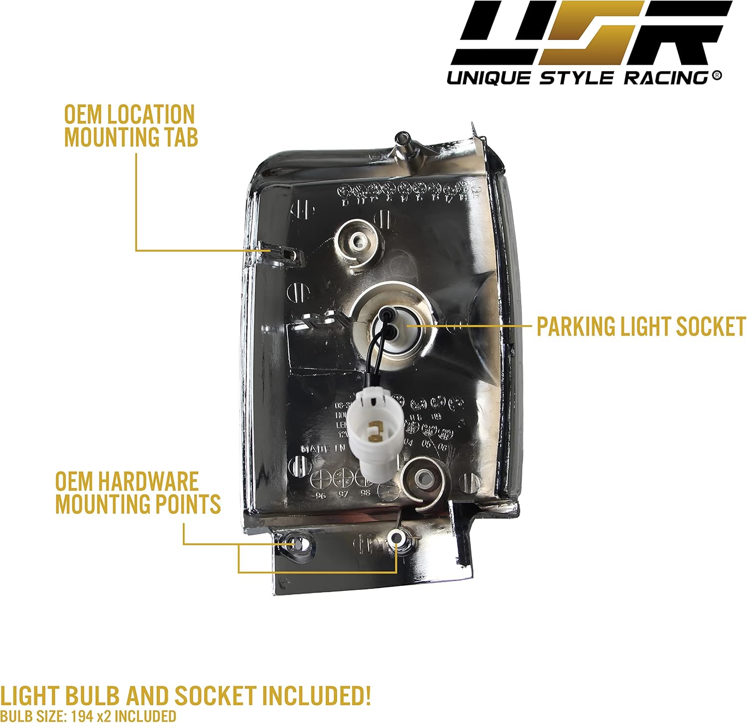 USR DEPO 84-89 4Runner Corner Lights - Front Turn Signal Lamp (Left + Right) Compatible with 1984-1989 Toyota 4 Runner / 1984-1986 Toyota Pickup Truck 2WD/4WD (All Clear Lens, Comes w/ x2 Amber Bulbs)