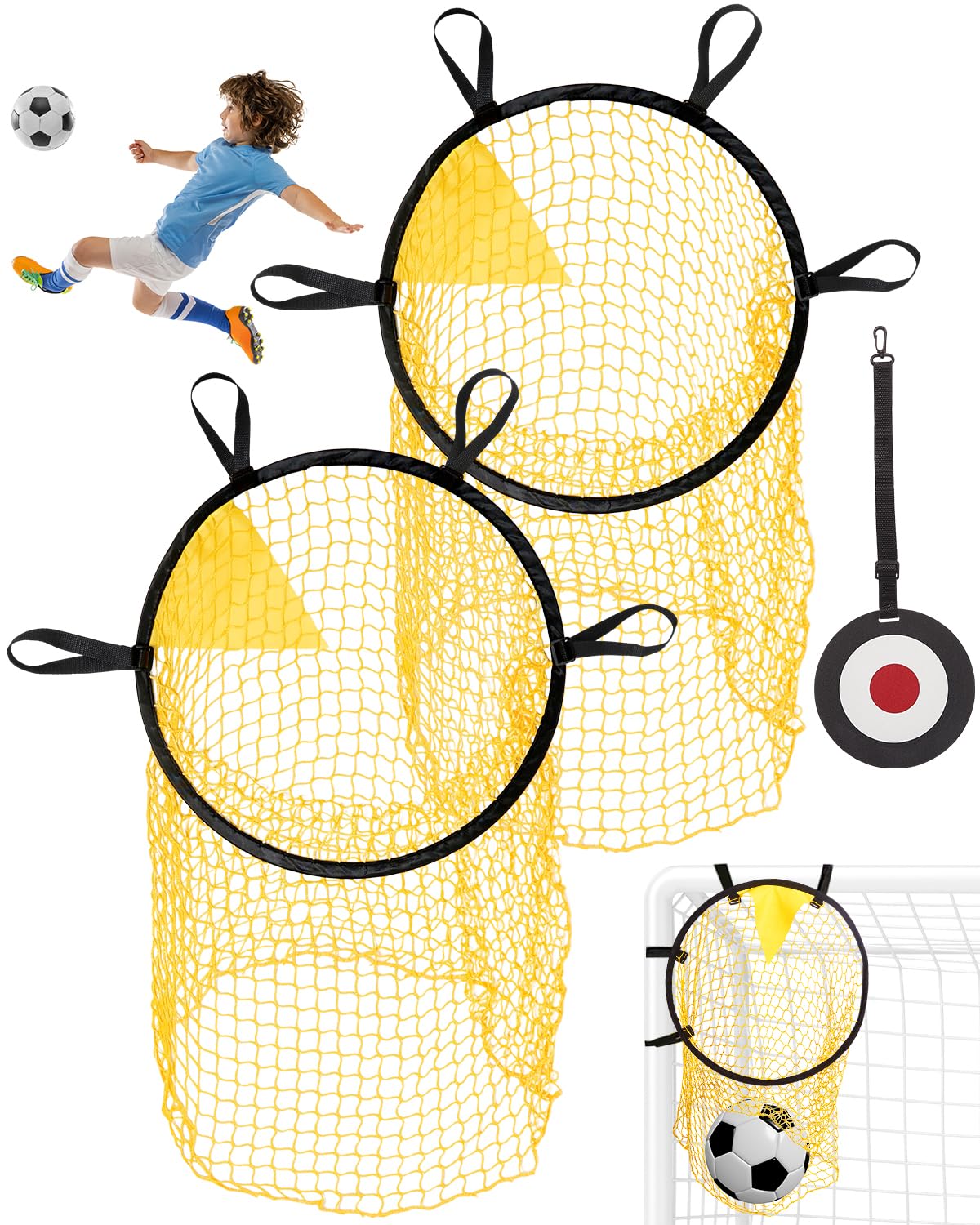 Ricyea 3 Stück Fußball Trainingszubehör Set, Fußballtor Ziel