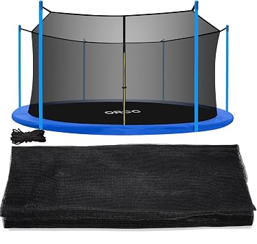 ORCC Trampoline Net - Trampoline Netting Replacement for 6-8 Straight Poles - 10FT 12FT 14FT 15FT 16FT Round Frame Trampolines Replacement Net Only