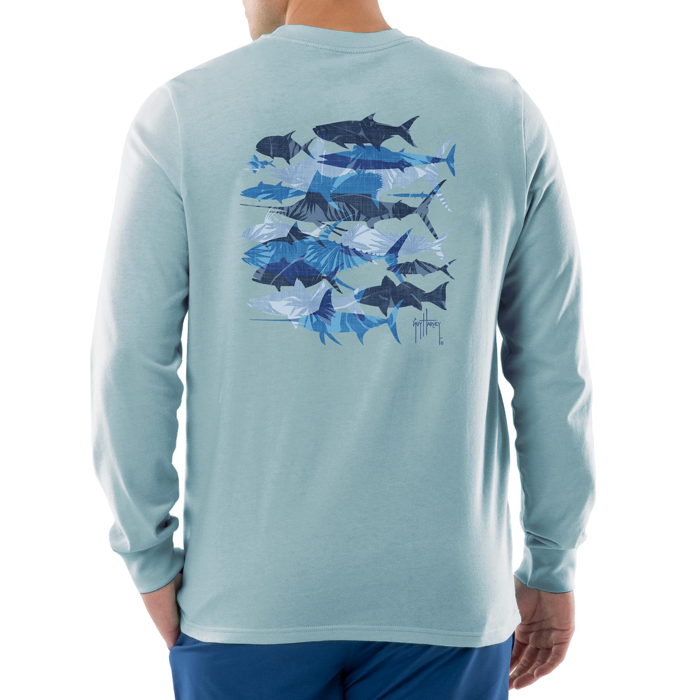 Guy Harvey Men’s Long Sleeve OG Cotton Graphic T-Shirt