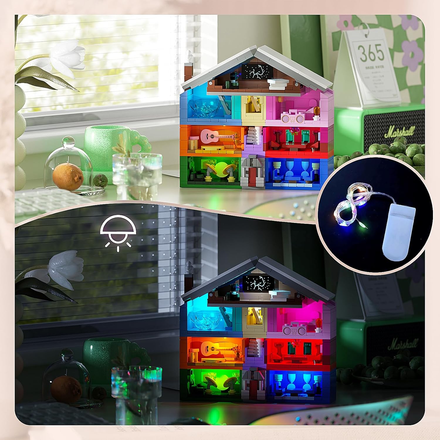 DreamCreators House Building Toys Set with Led Light, Architecture Building Model Compatible with Lego Ideal Present Merch for Adults Girl 8-12 Valentine Wedding Anniversary Birthday Christmas