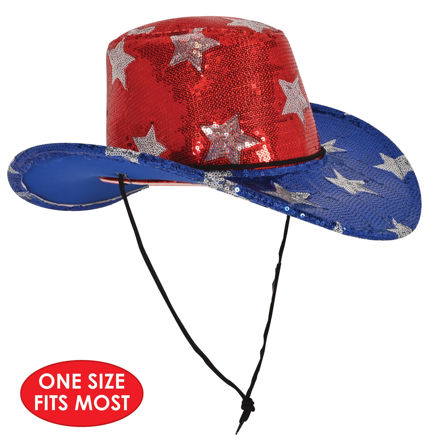 Hand Painted Western Cowgirl Hat | Blue & Red Distressed |Size 7 Hand Painted Cowboy Hat - Felt – Camelia Mexican Boutique main image 3