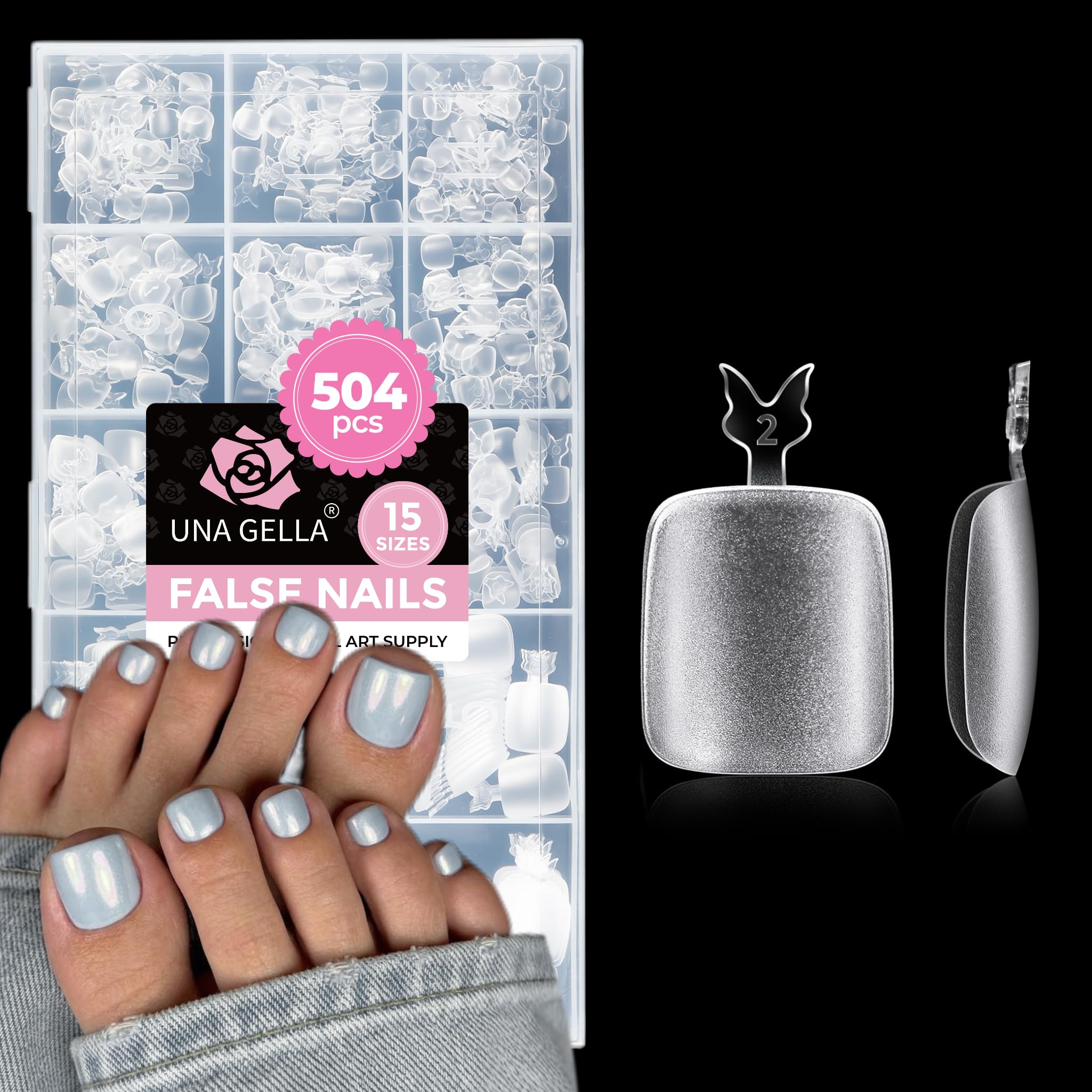 UNA GELLA Almond Nail Tips - 504PCS -13 UNA GELLA Almond Nail Tips - 504PCS -13