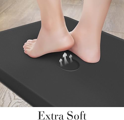 Miniatura 176 de HappyTrends Tapete de cocina [2 piezas] acolchado, cómodo, antifatiga, impermeable, antideslizante, tapete de espuma ergonómica gruesa y perfecta