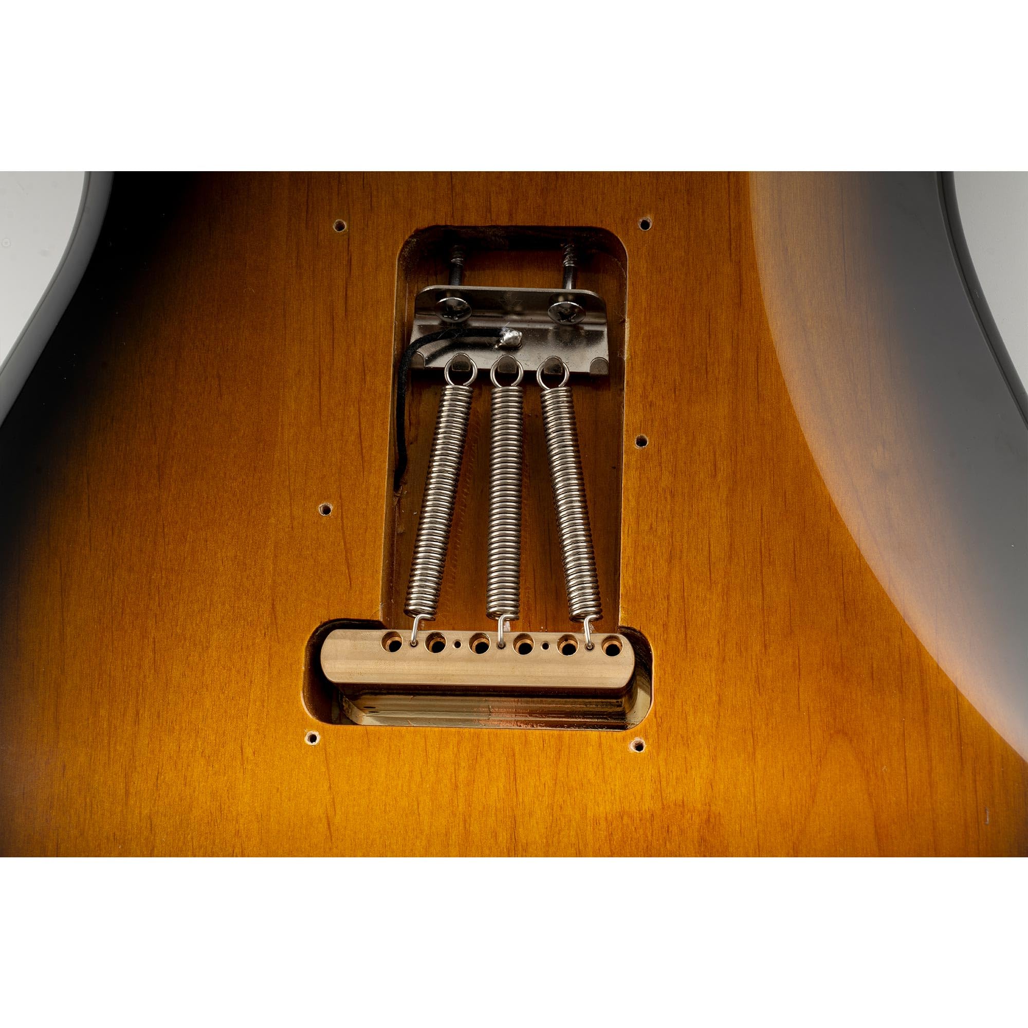Musiclily Ultra 52,5mm Standard 6-Punkt ST Tremolo Bridge Steg mit Moderne Messing Saitenreiter 42mm Messingblock für Strat Style E-Gitarre, Chrom