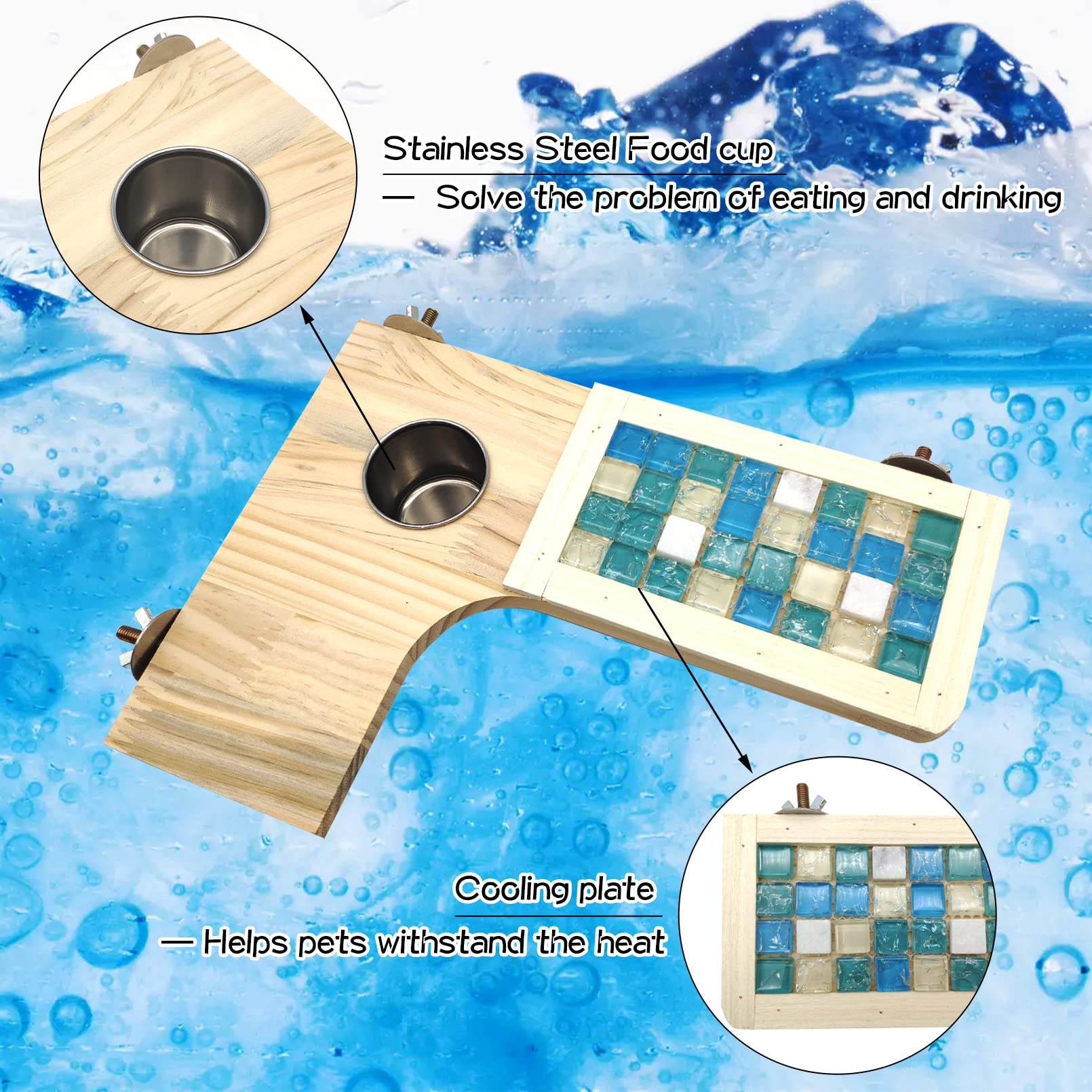 BNOSDM 7-teiliges Hamster-Holzplattform-Set für Hamster, L-förmiges rundes Loch, Pedal, Holz, Stehplattform, Ratten, Aktivitätsspielzeug, Käfigzubehör für Rennmäuse, Chinchilla, Papagei, Eichhörnchen