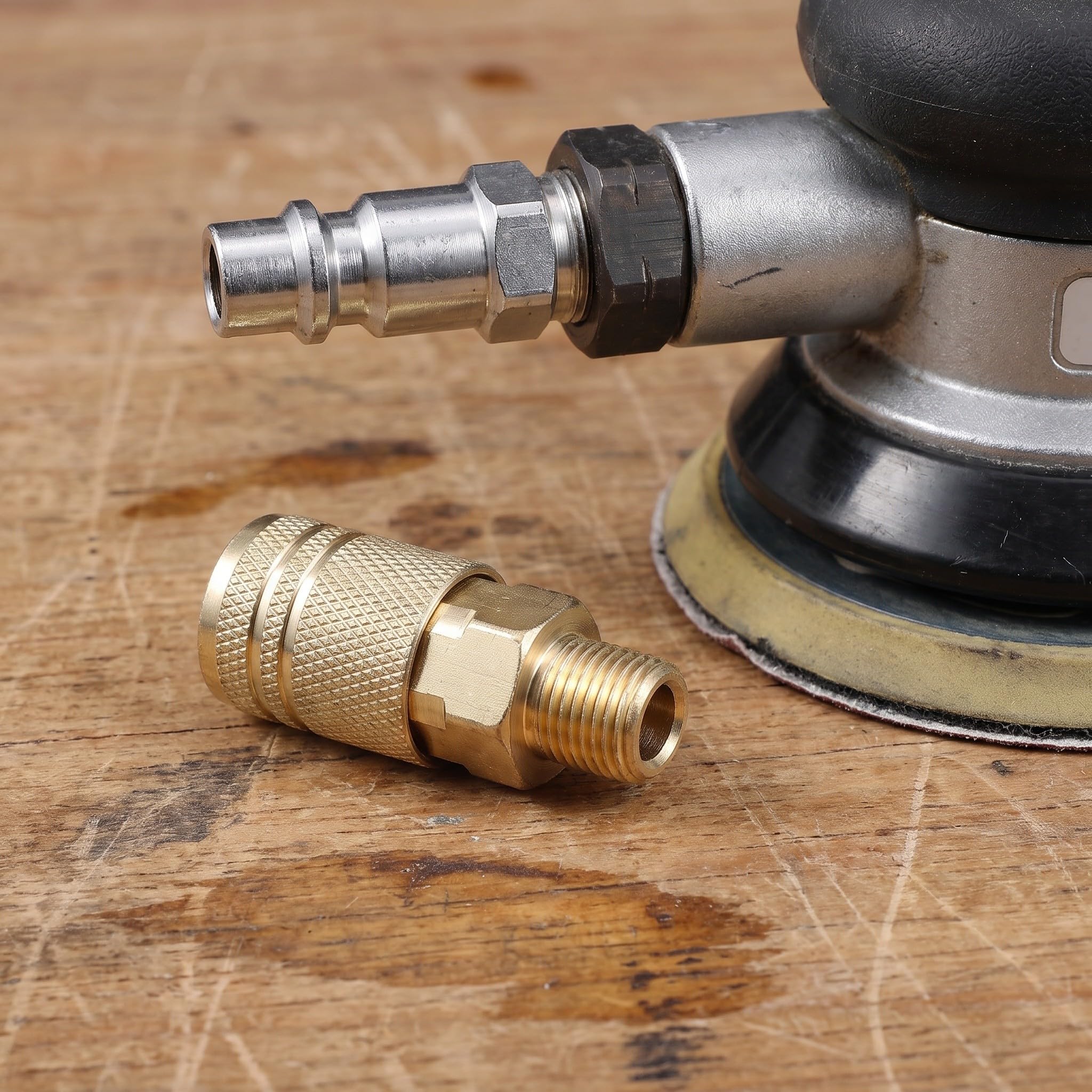 Toddmomy 12 raccordi in acciaio per tubo dell'aria, raccordo rapido NPT da 1/4 di pollice per compressore d'aria con manicotto di bloccaggio, connettore per pneumatica industriale.