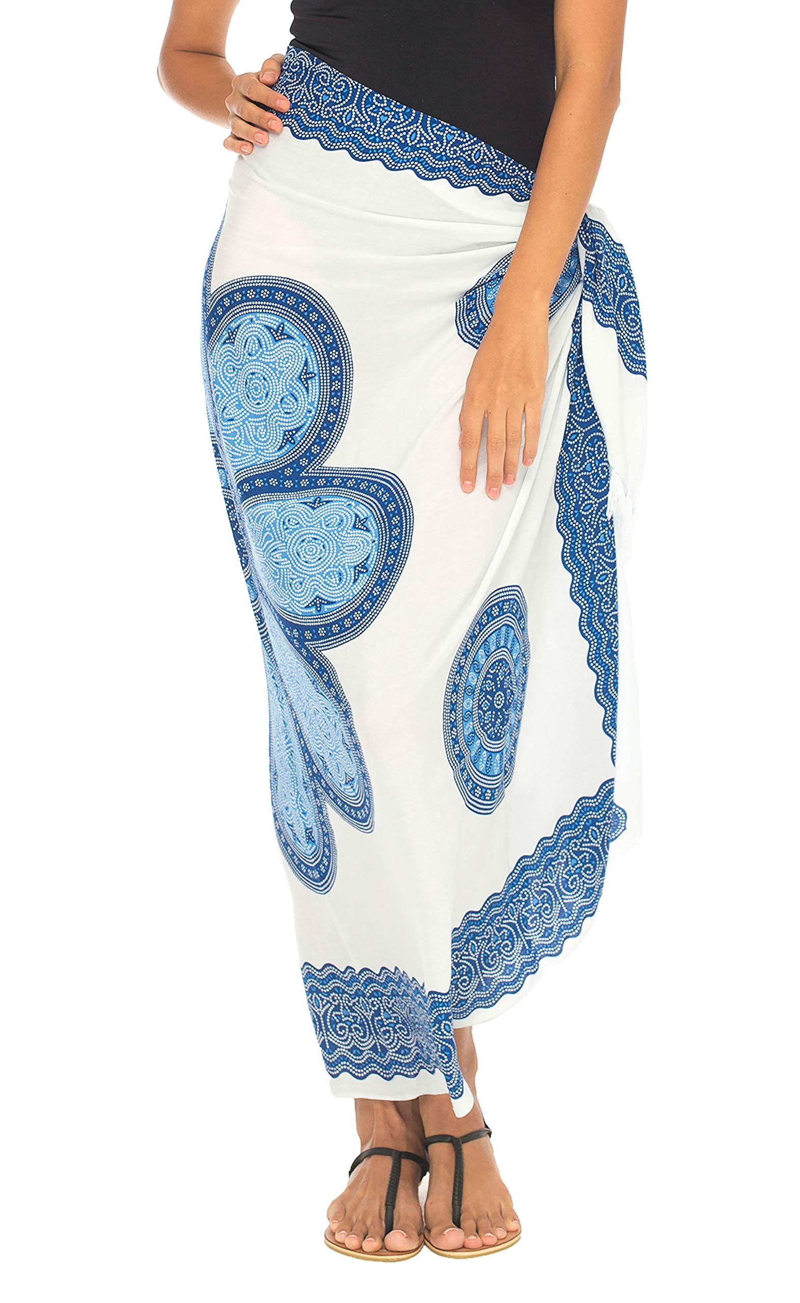 SHU-SHIPareo de Playa para Mujer - Estampado Floral - con Pasador de Coco