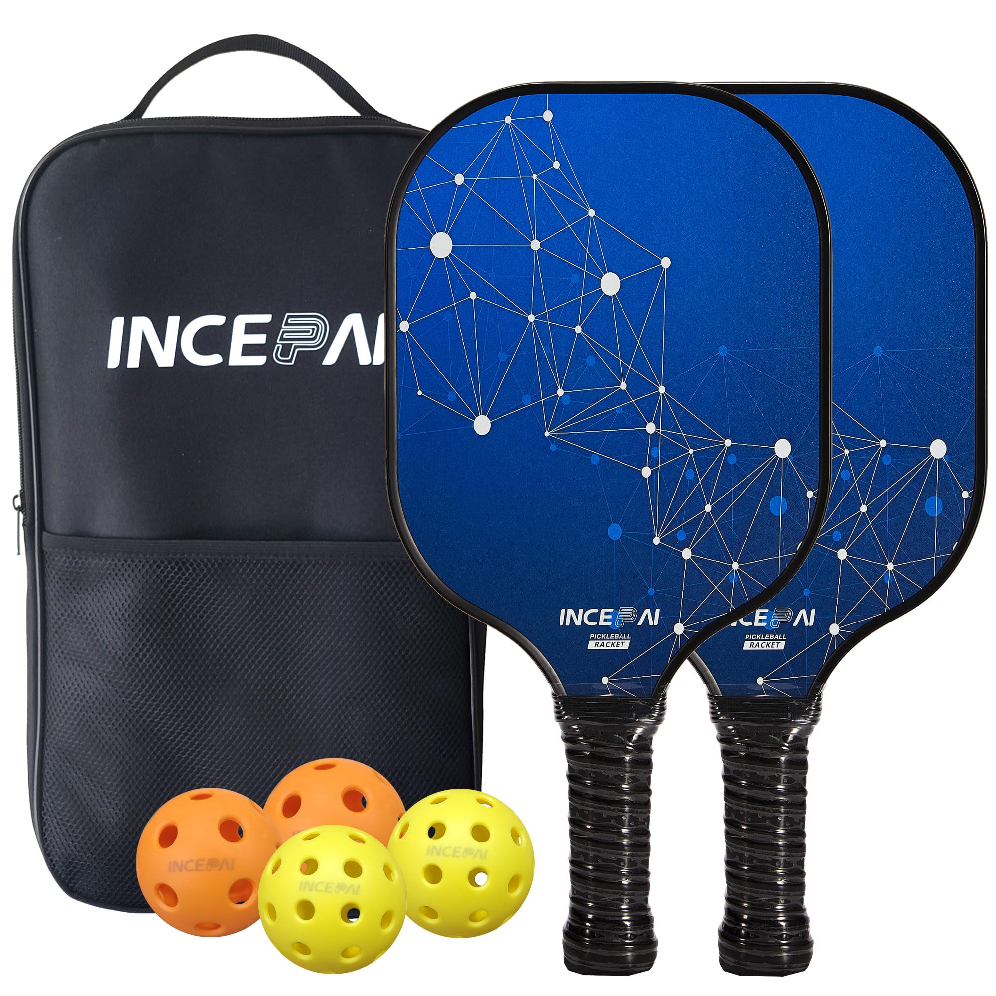 Pickleball Paddles, USAPA-Compliant Fiberglass Paddle Set of 2, Lightweight Pickleball Paddles Set ?for Men Women,Includes 4 Balls,1Bag and 2 Pickleball Paddle, Suitable for Indoor/Outdoor Sports