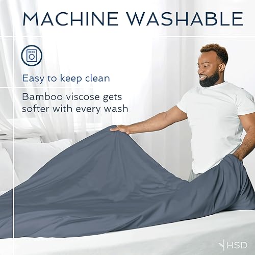 Miniatura 6 de Hotel Sheets Direct Juego de funda de edredón y ropa de cama, juego de 3 piezas, gris oscuro, tamaño California King