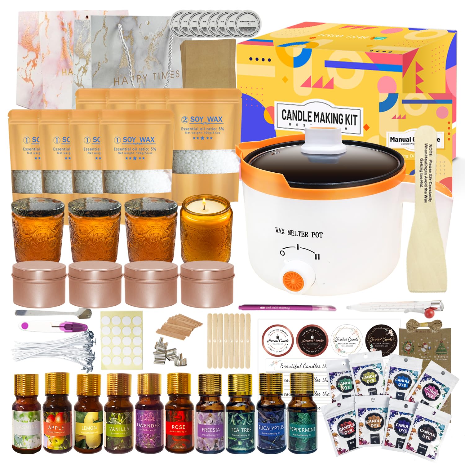 Kerzen Set mit Wachsschmelzer