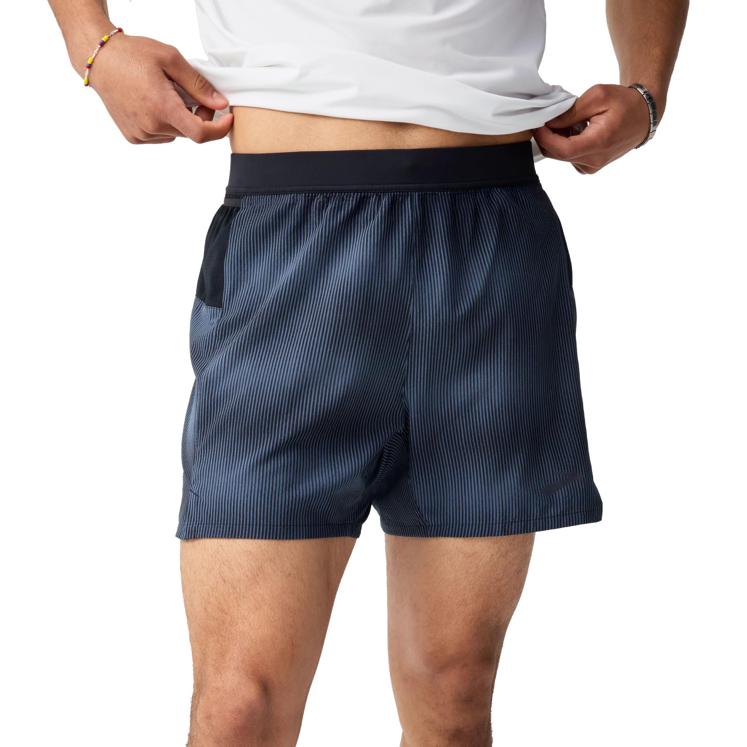 Brooks Mens Journey 5 Short Lightweight Supportive Fit Athletic Shorts with Brief Liner Secure Storage