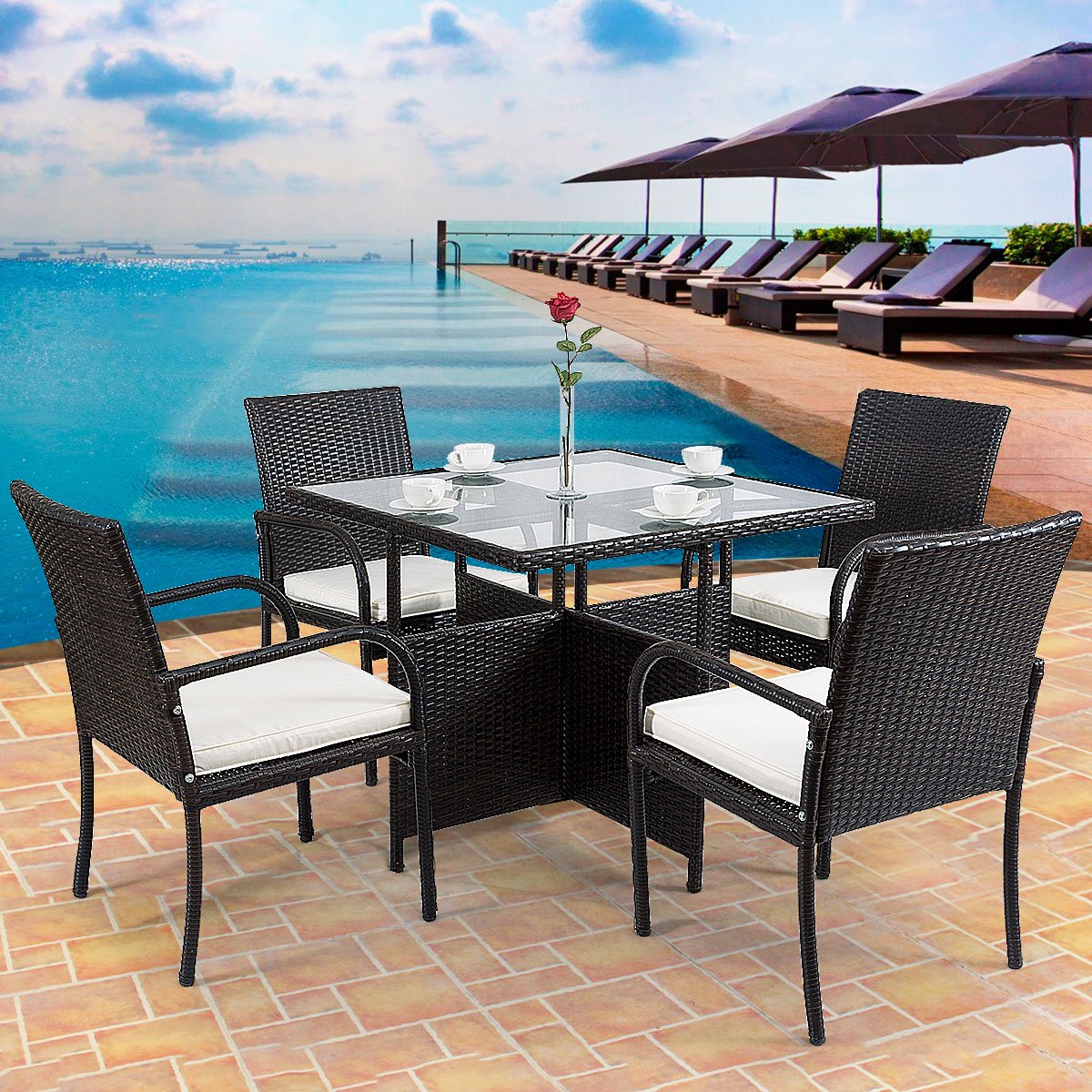 Buy Tangkula 5 Piece Dining Set Patio Furniture Outdoor Garden Lawn