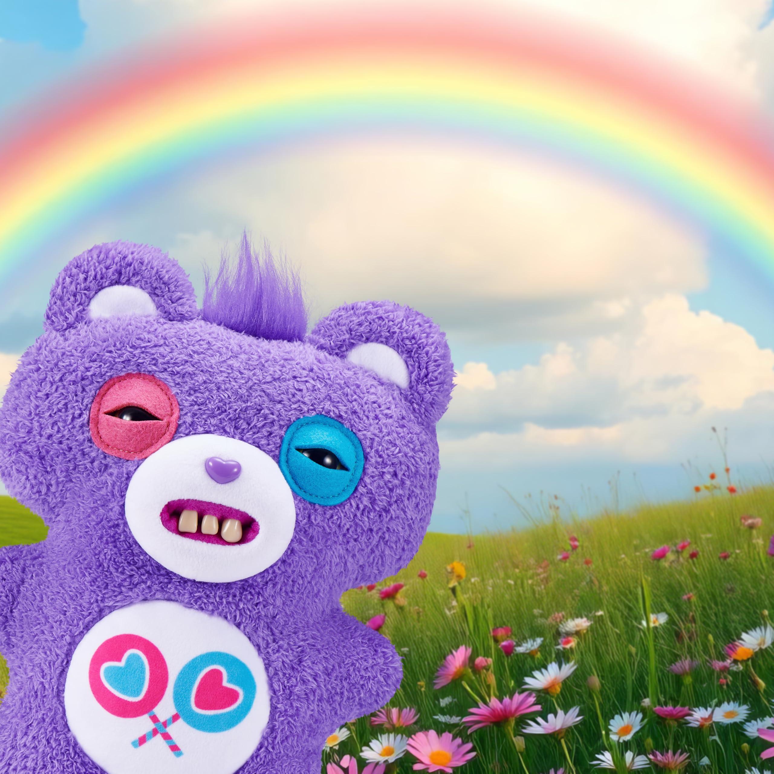 Fuggler Care Bears 9-Inch Plush Toy (Share Bear) by ZURU, Funny Ugly Monster Stuffed Animal with Human-Like Teeth - Image 3
