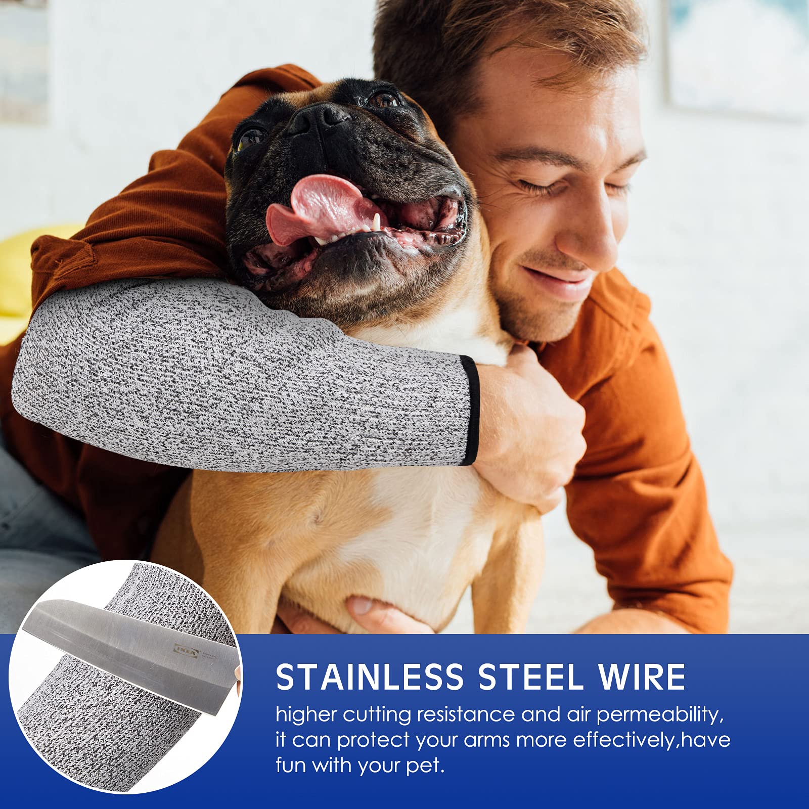 2 Paia Maniche In Denim Per Protezione - Elastiche, Resistenti Per Lavori E Giardinaggio - Foto 5