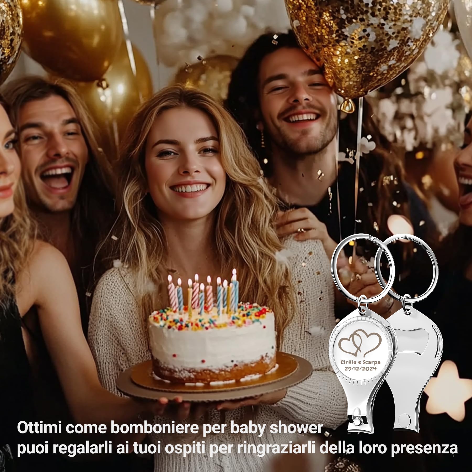 60 pezzi personalizzati 4 in 1 apribottiglie multifunzione, tagliaunghie, bomboniere per matrimoni birrificio, privati personalizzati, argento, regali multiuso per uomo